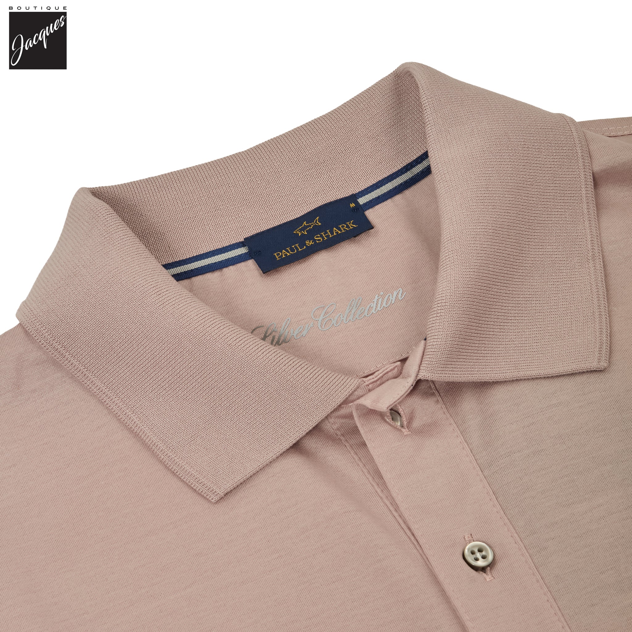 Dusty Rose Cotton Jersey Silver Collection Polo Shirt - Paul & Shark - Image 2