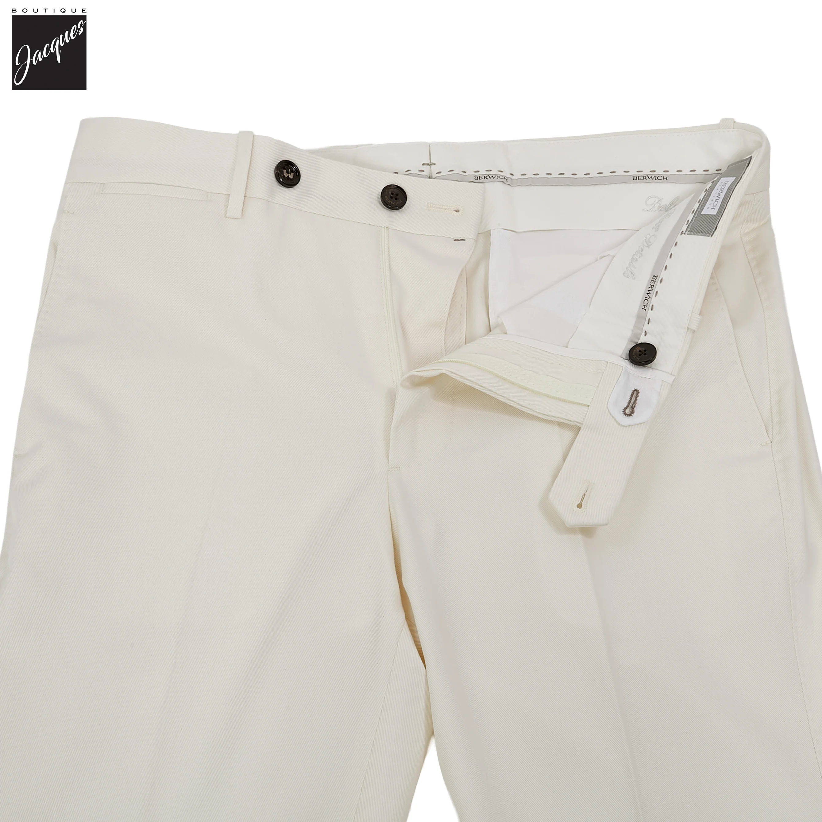 Ecru Cotton-Cashmere Vulcano Lux Trouser - Berwich Platinum - Image 4