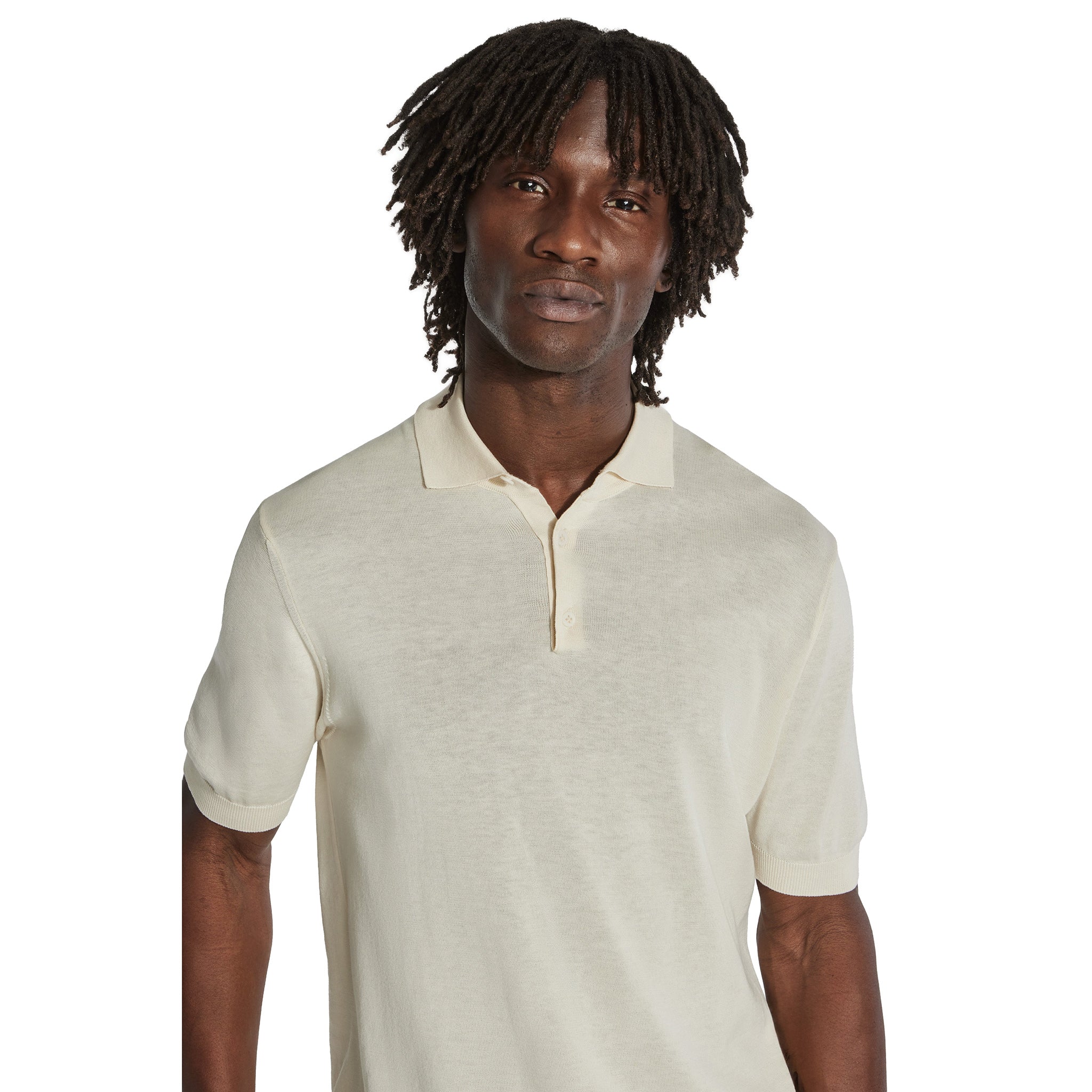 Ecru Cotton Silk Tupper Knit Polo - Jack Victor - Image 2