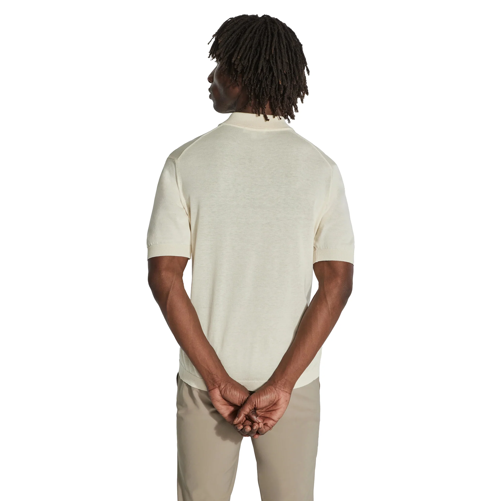 Ecru Cotton Silk Tupper Knit Polo - Jack Victor - Image 4