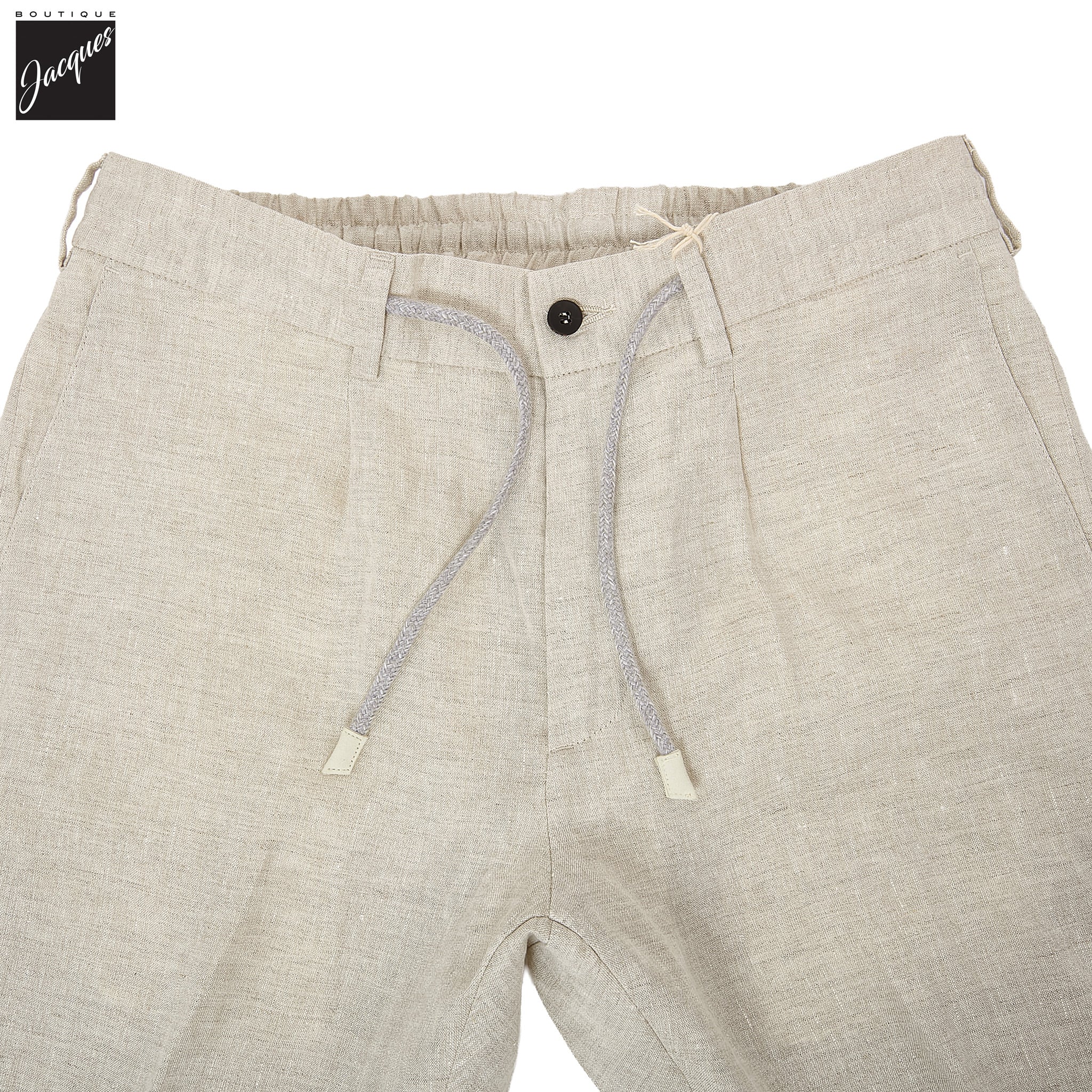 Ecru Linen Jogger-Style Dress Pants - FRADI - Image 3