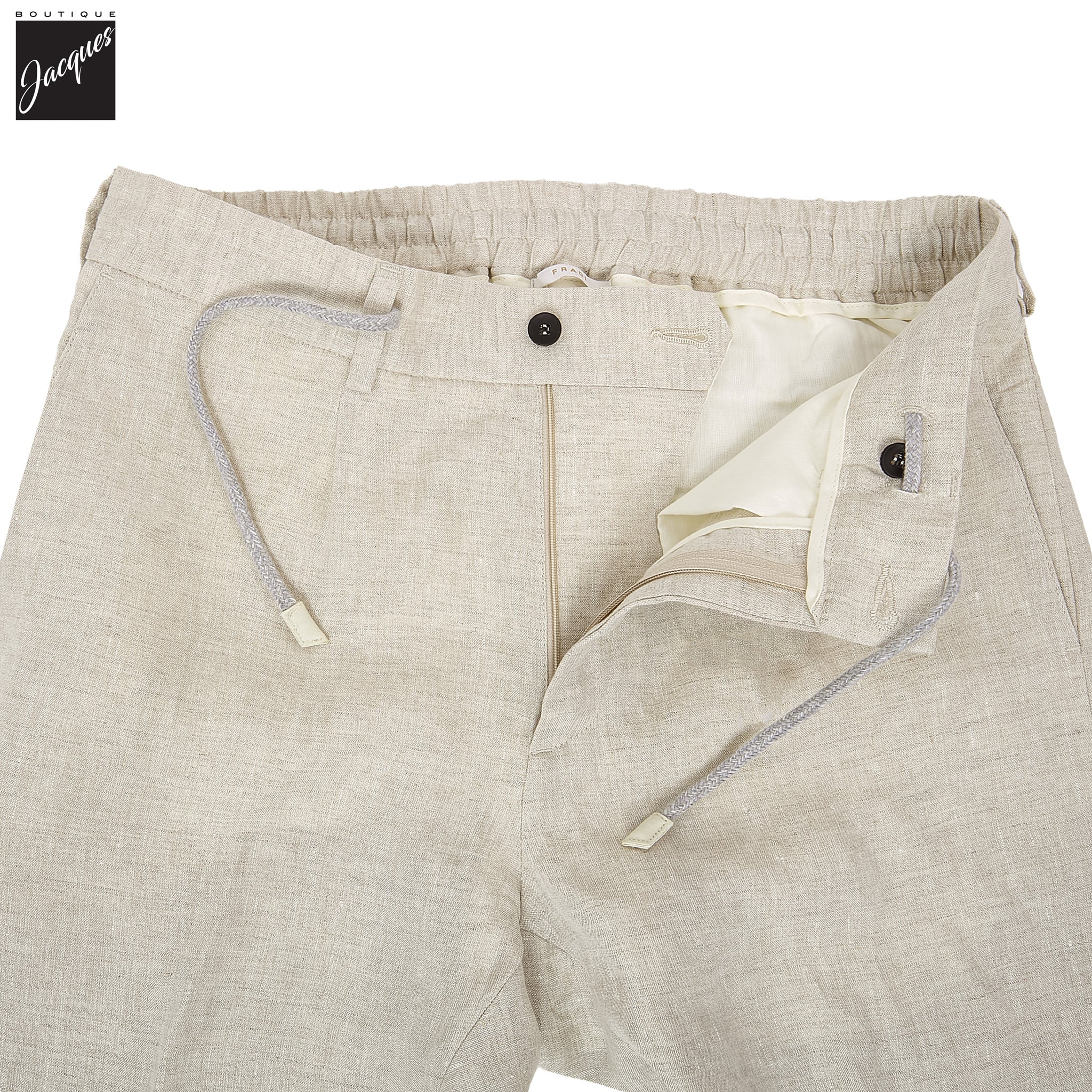 Ecru Linen Jogger-Style Dress Pants - FRADI - Image 4