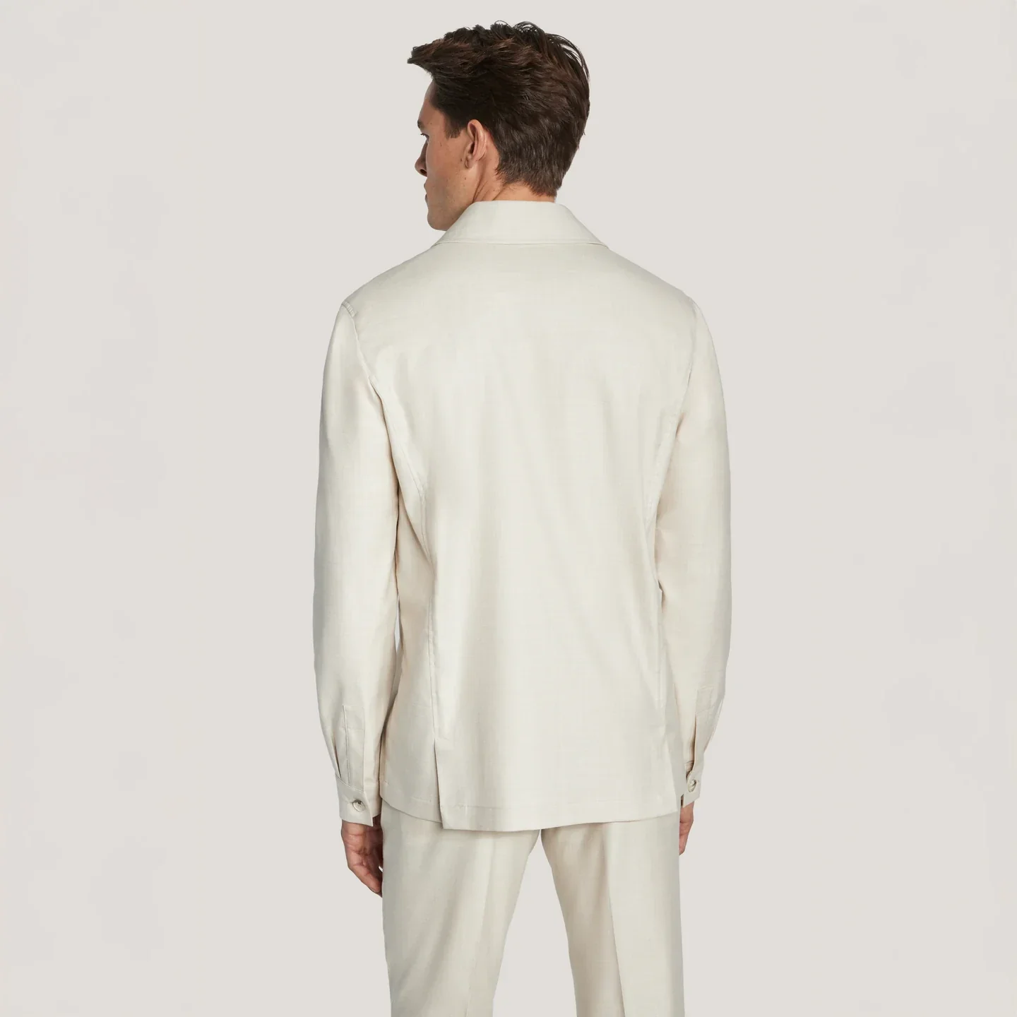 Ecru Wool Silk Colbey Overshirt - Jack Victor - Image 4