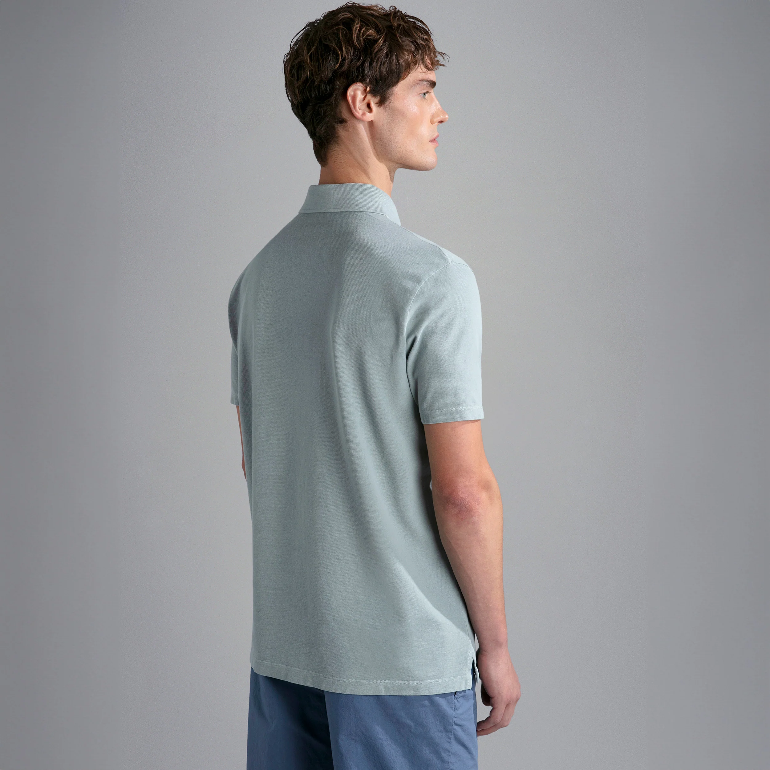 Ether Green Garment Dyed Short Sleeve Cotton Polo Shirt - PAUL & SHARK - Image 4