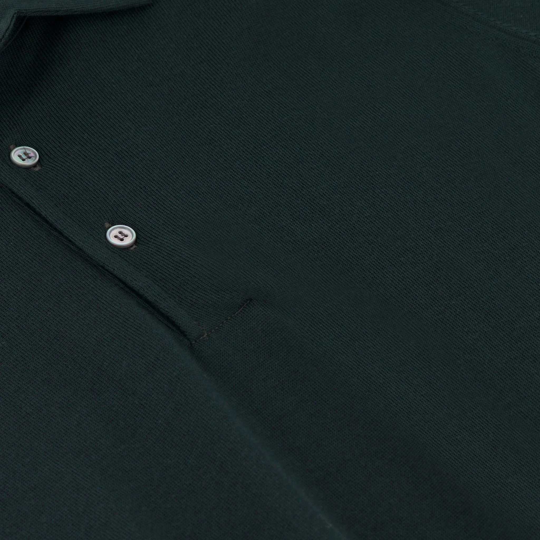 Forest Green Royal Merino Wool Polo One Piece Collar Shirt - FILIPPO DE LAURENTIIS - Image 8