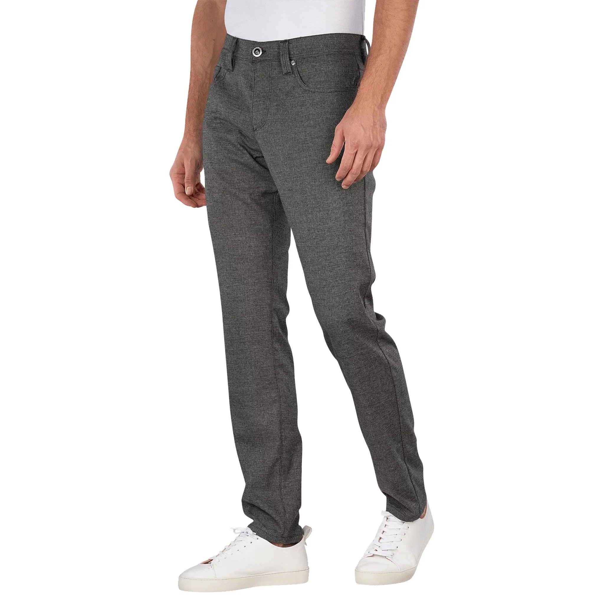 Gray Bi-Colour Ceramica Pipe Five Pocket Pants - ALBERTO - Image 2