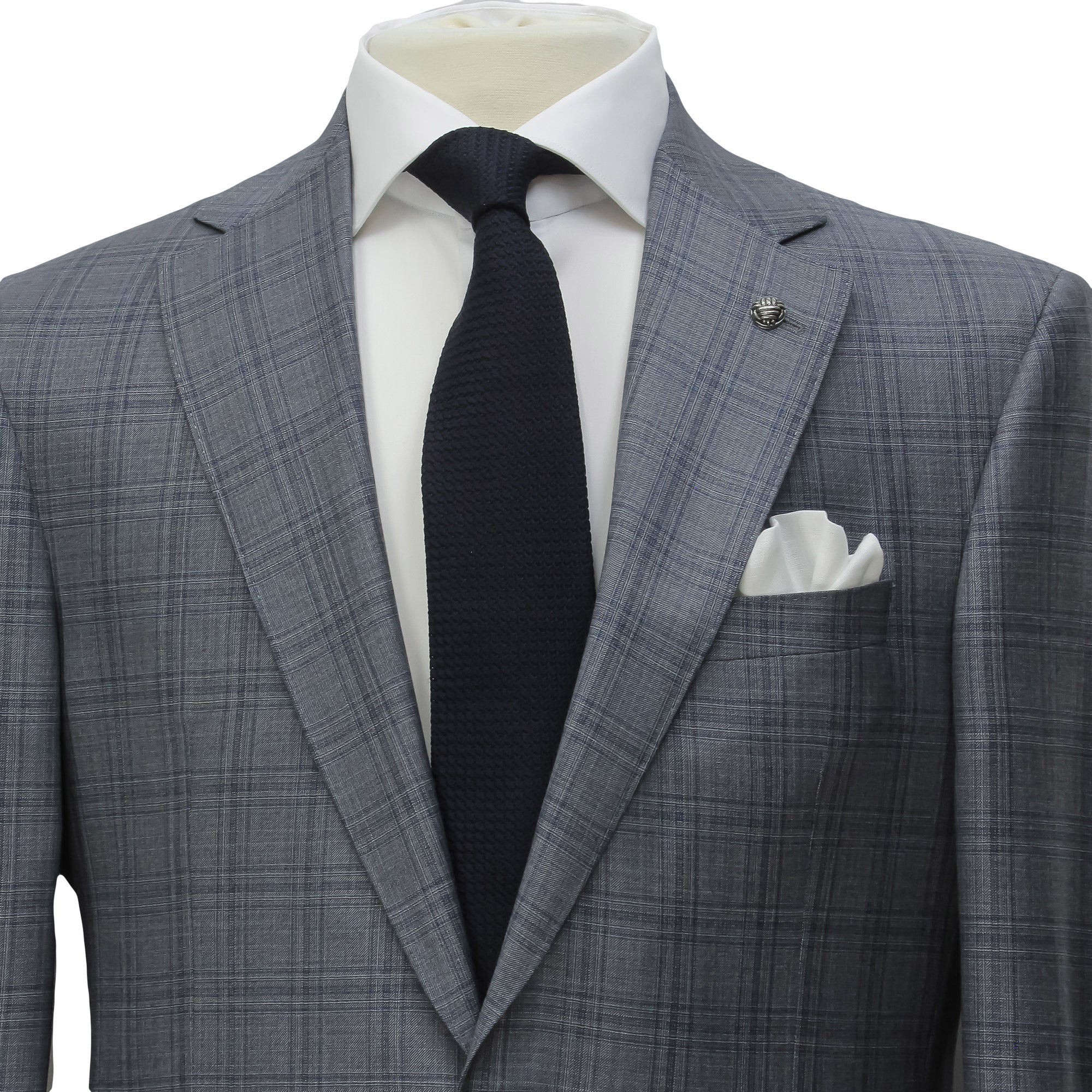 Gray & Blue Check Super 150's Loro Piana Wool Essence Modern Fit Suit - Jack Victor 1913 - Image 2