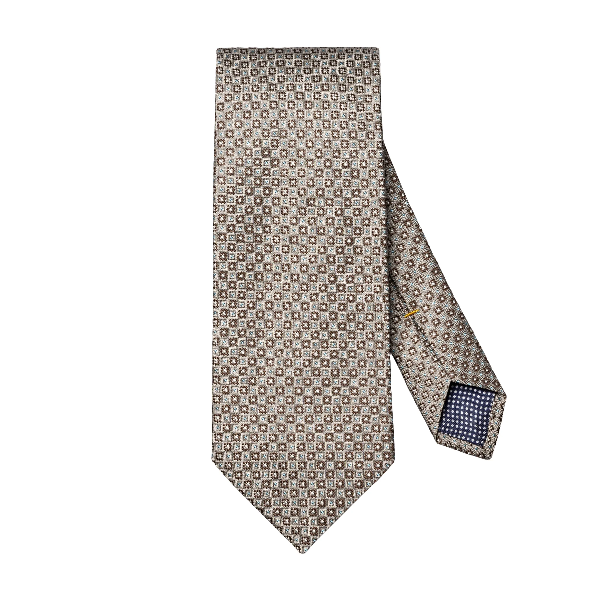 Gray & Brown Micro Floral Woven Silk Tie - ETON - Image 3