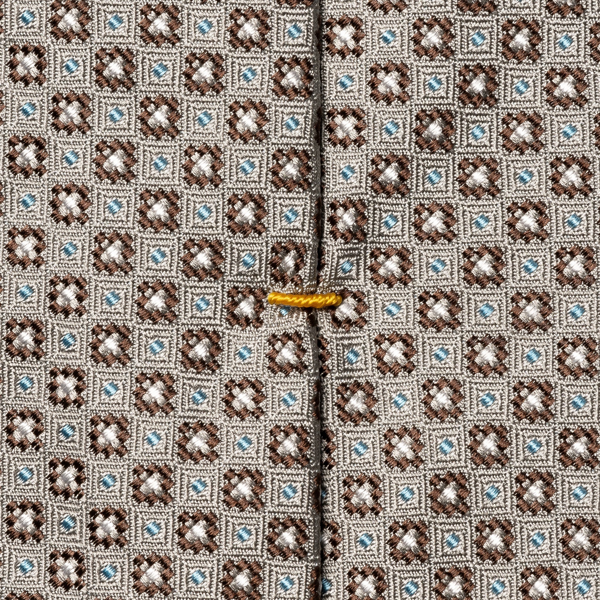 Gray & Brown Micro Floral Woven Silk Tie - ETON - Image 5