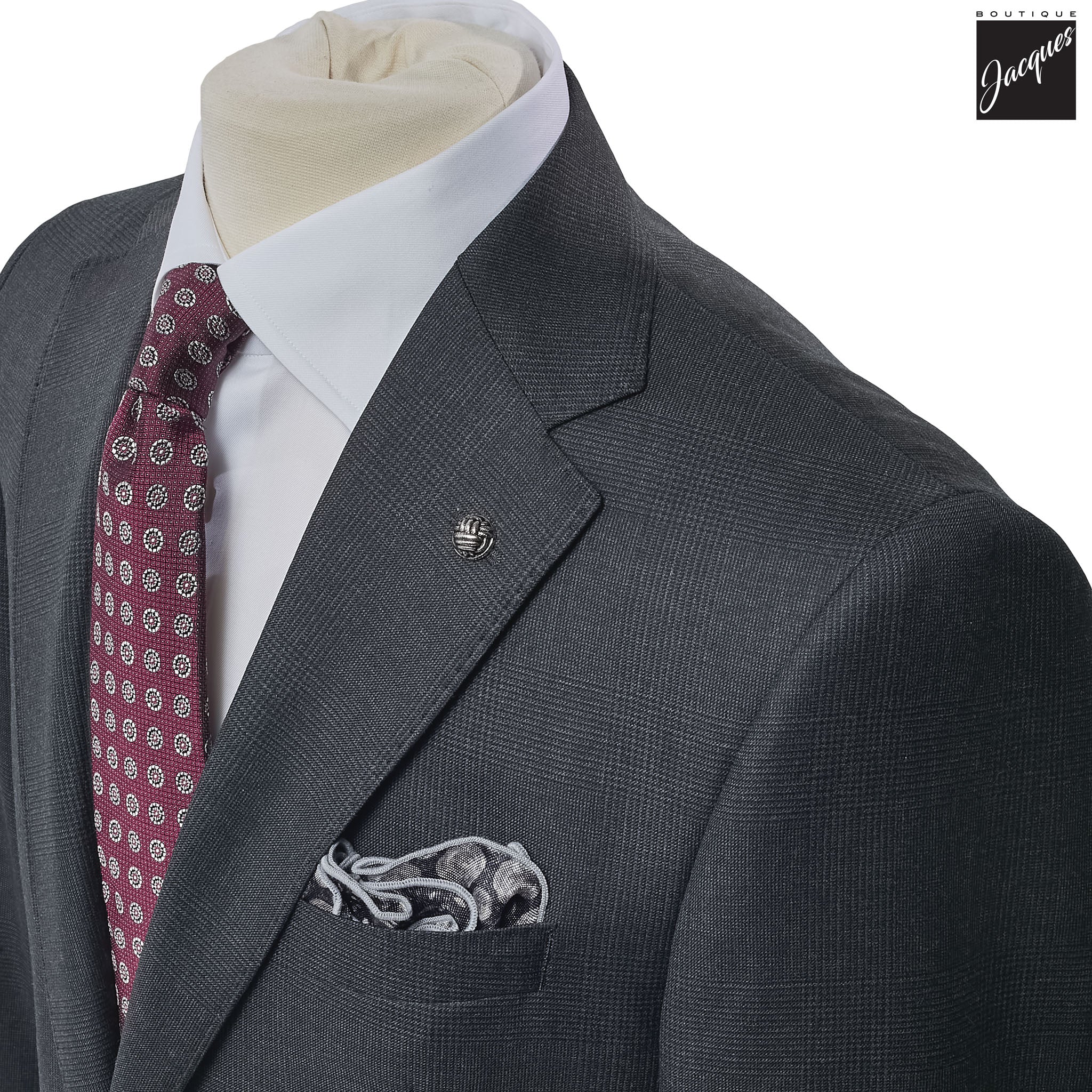 Charcoal Check Esprit Modern Fit Esprit Wool Suit - Jack Victor - Image 2
