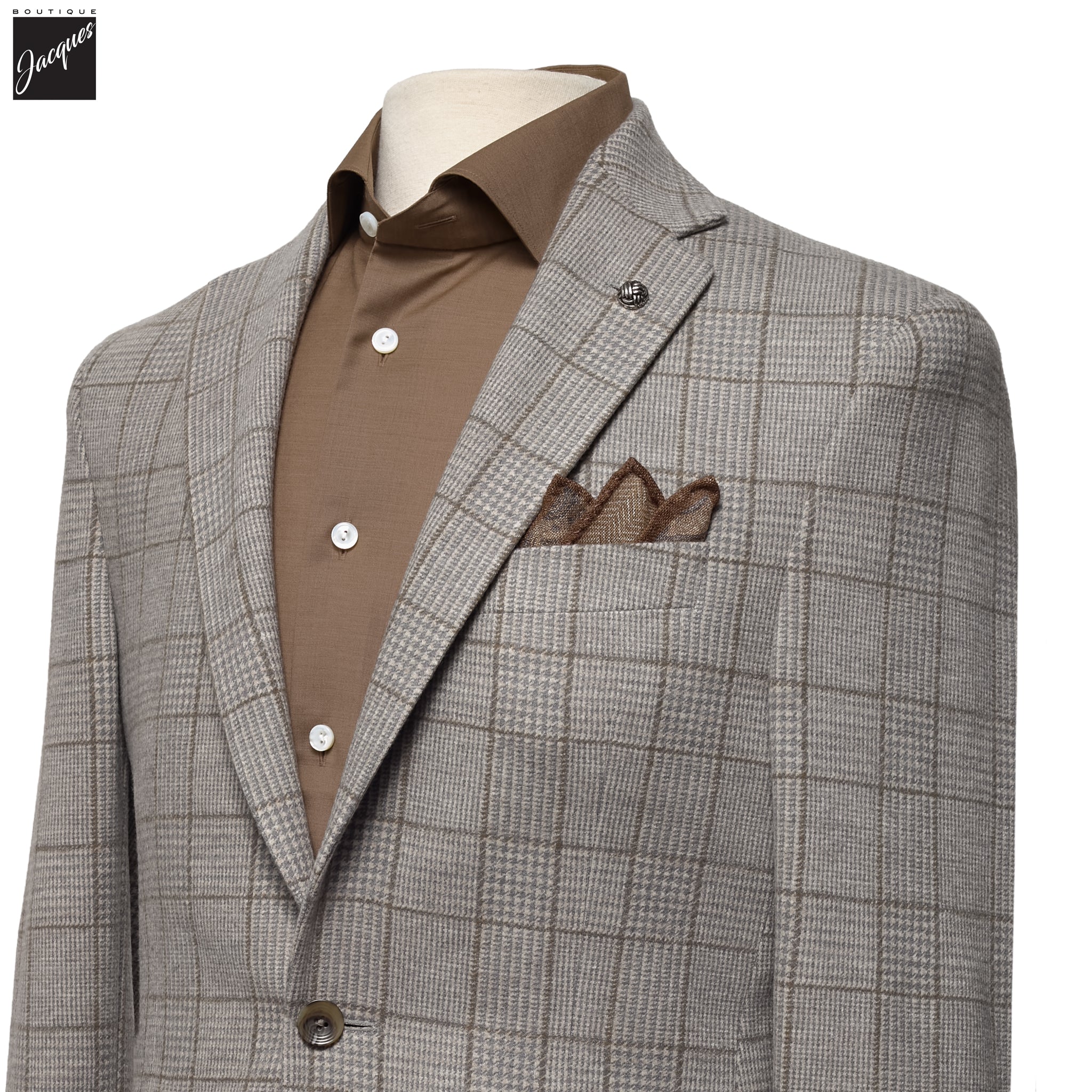 Gray Check Loro Piana Hartford Contemporary Fit Knitted Sport Jacket - Jack Victor - Image 2