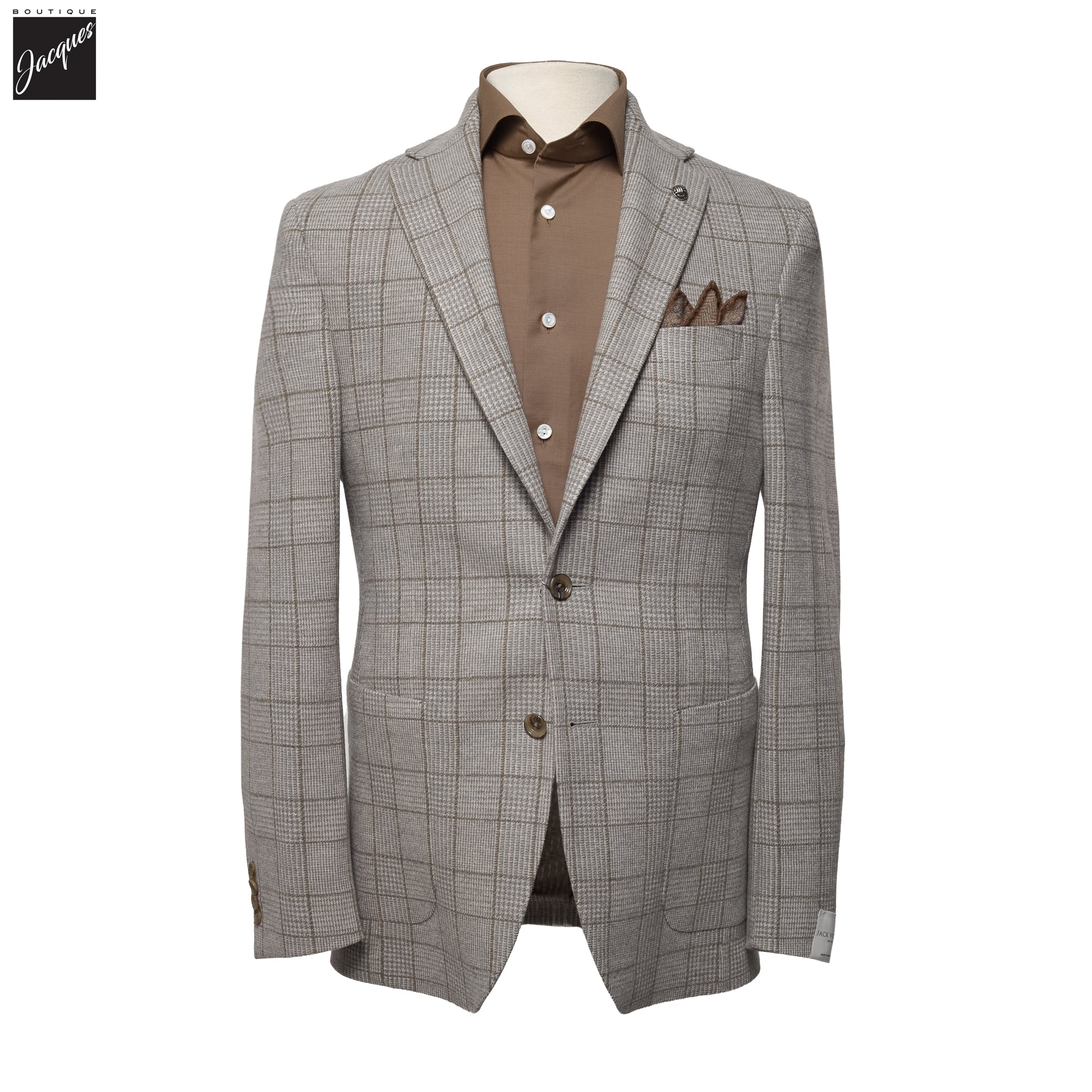 Gray Check Loro Piana Hartford Contemporary Fit Knitted Sport Jacket - Jack Victor - Image 3