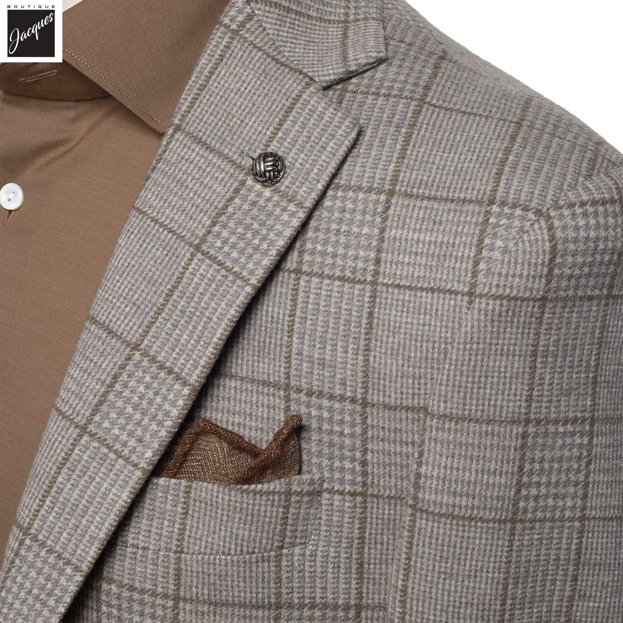 Gray Check Loro Piana Hartford Contemporary Fit Knitted Sport Jacket - Jack Victor - Image 4