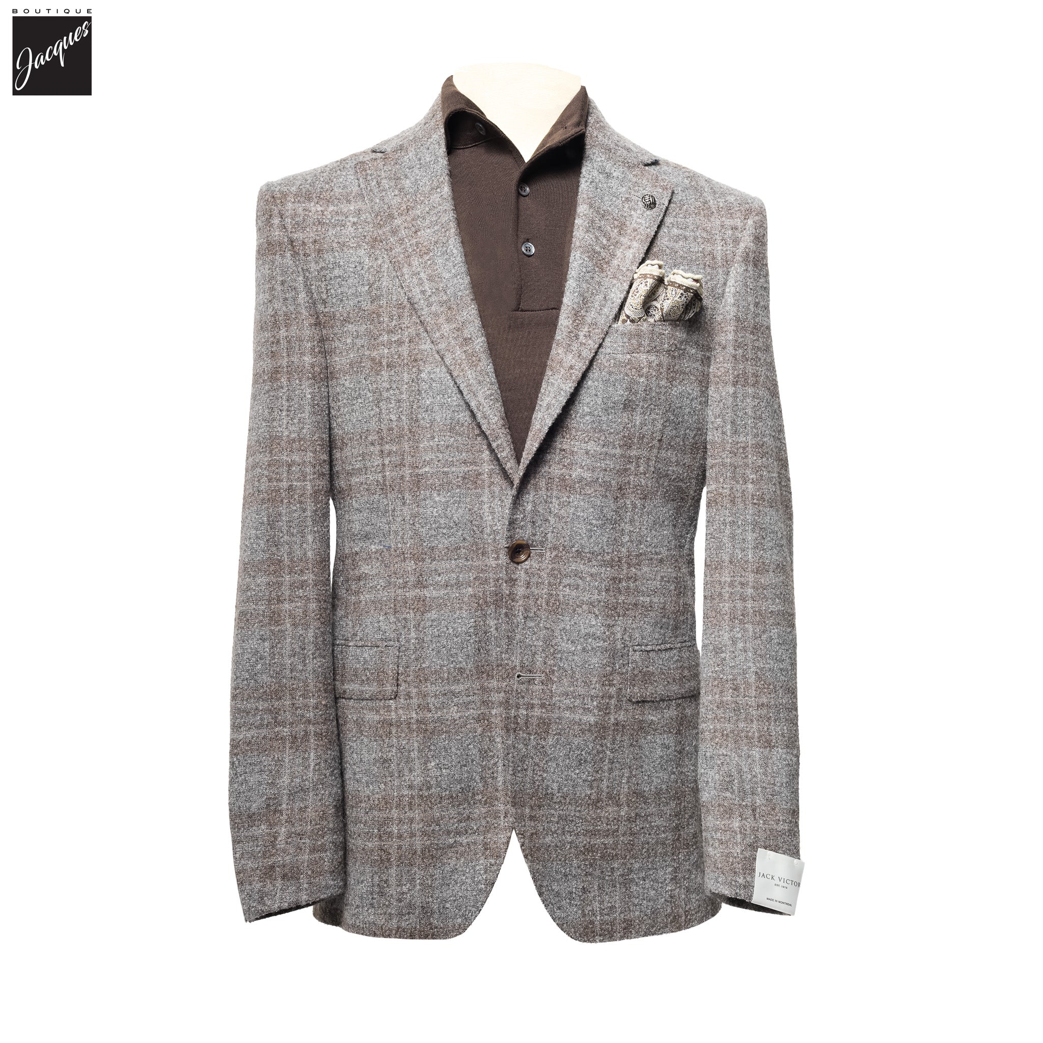Gray Check McAllen Contemporary Fit Loro Piana Alpaca Sport Jacket - Jack Victor 1913