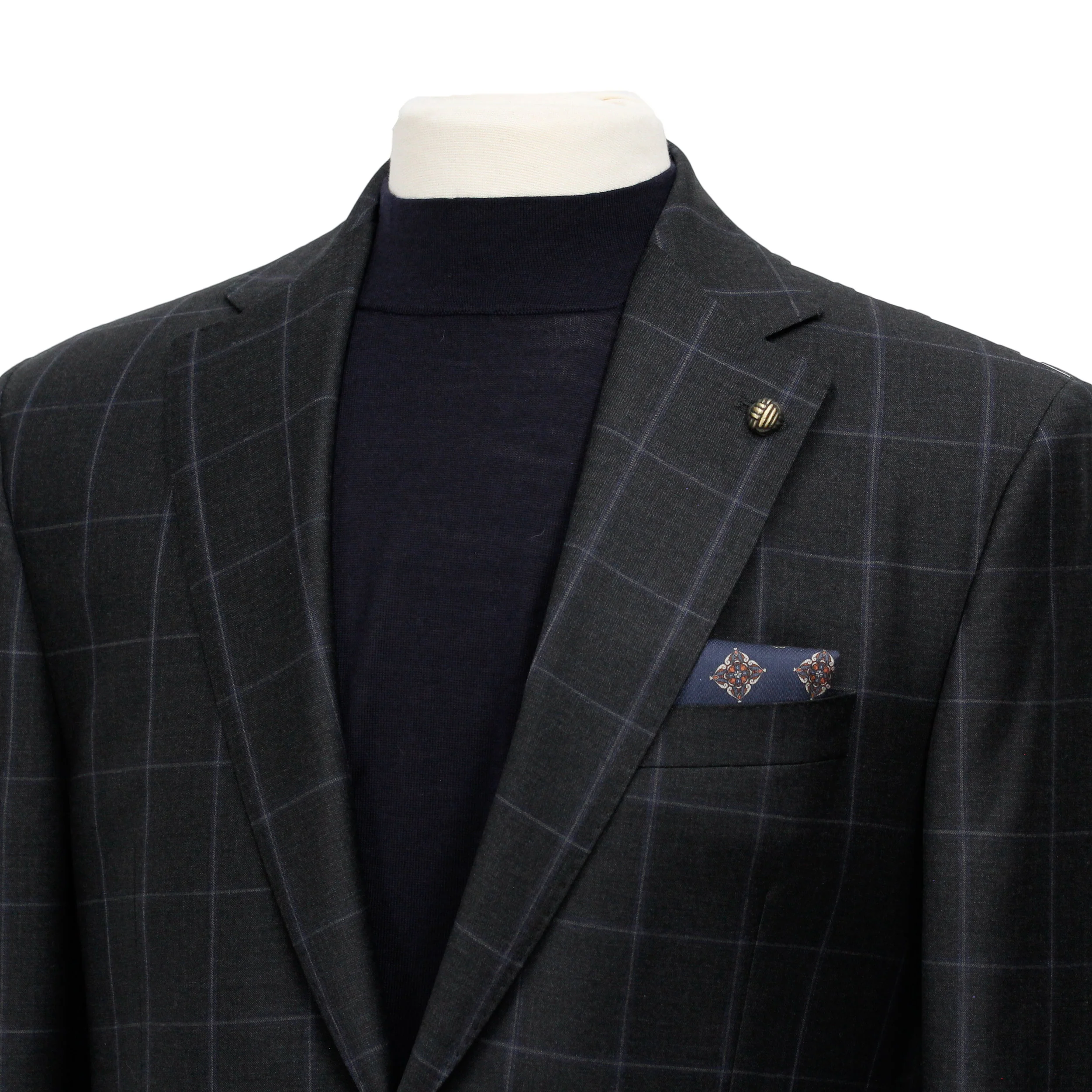 Charcoal Windowpane Check Essence Modern Fit - Jack Victor 1913 - Image 4