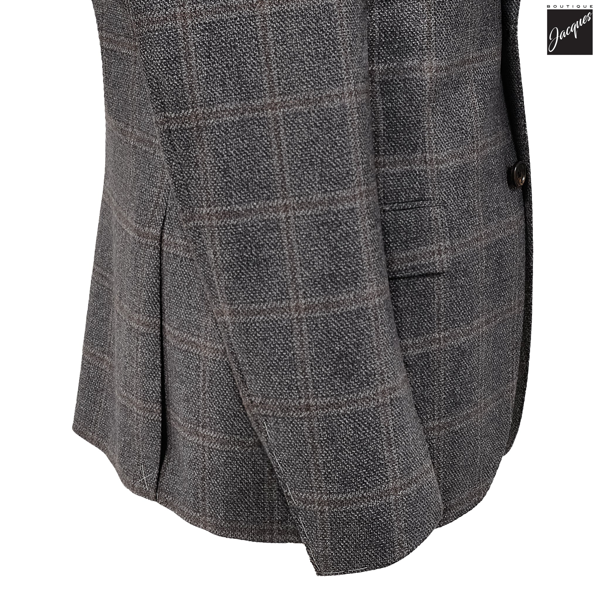 Gray Check Wool Silk Modern Fit Sport Coat - Corneliani - Image 3