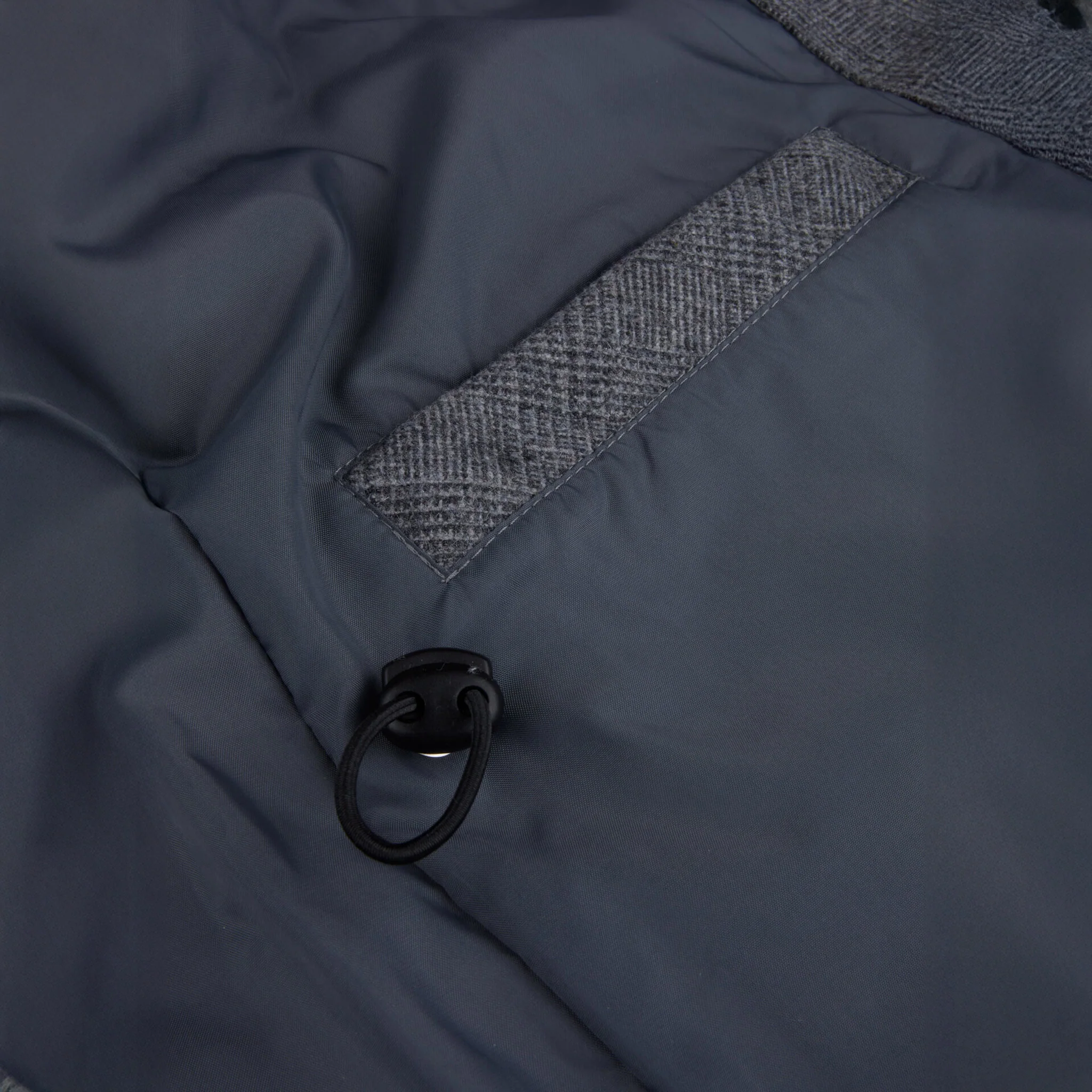 Gray Checked Quilted Wool Full Zip Vest - Stenströms - Image 5