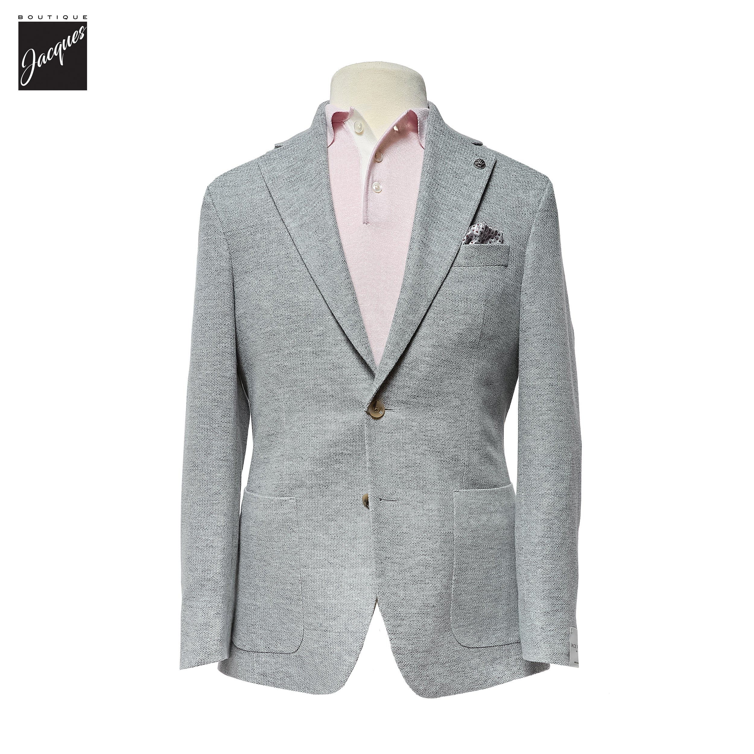 Gray Cotton-Linen Stretch Hampton Contemporary Fit Sport Jacket - Jack Victor