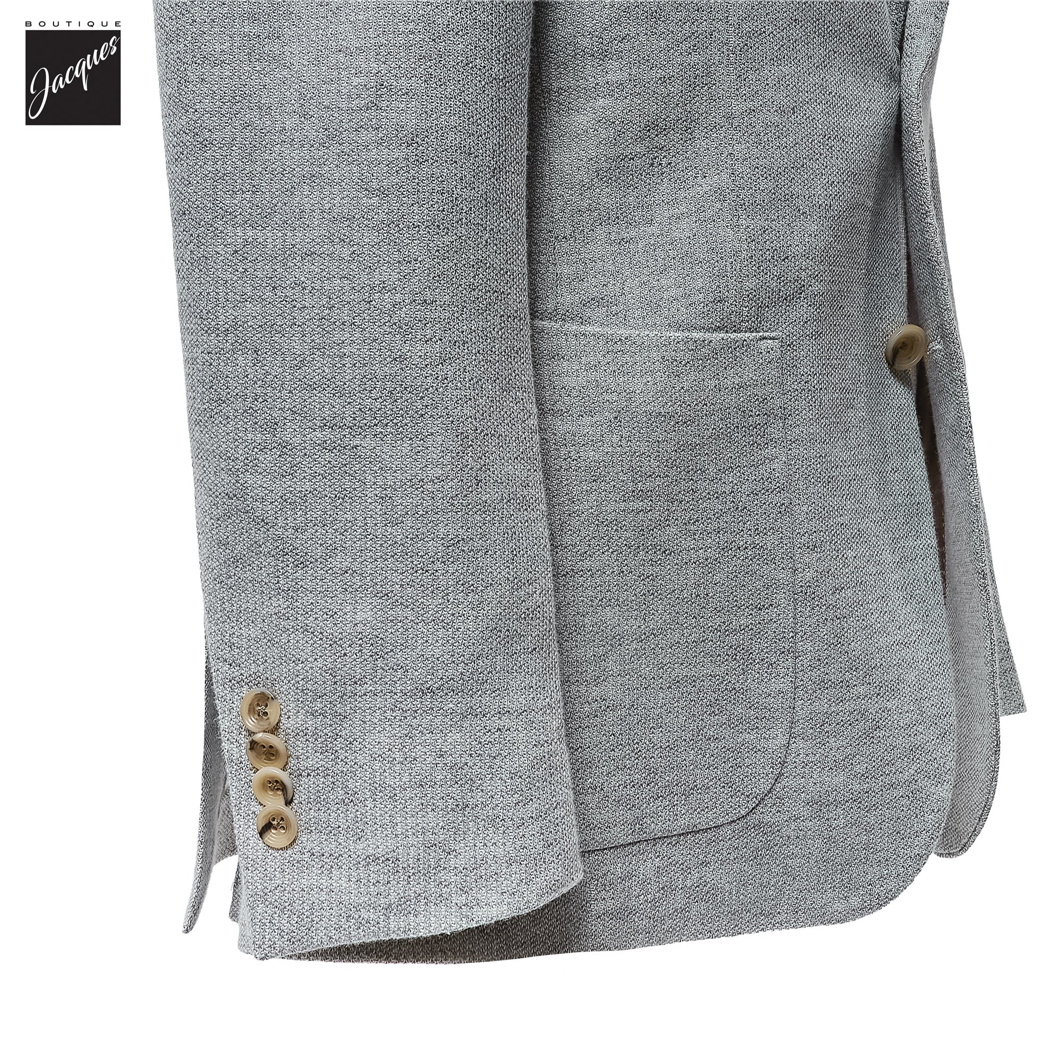 Gray Cotton-Linen Stretch Hampton Contemporary Fit Sport Jacket - Jack Victor - Image 3