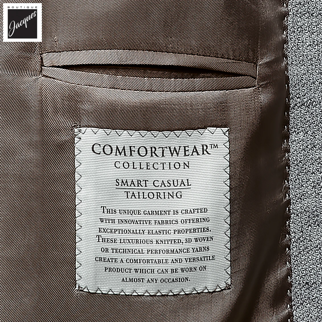 Gray Cotton-Linen Stretch Hampton Contemporary Fit Sport Jacket - Jack Victor - Image 4
