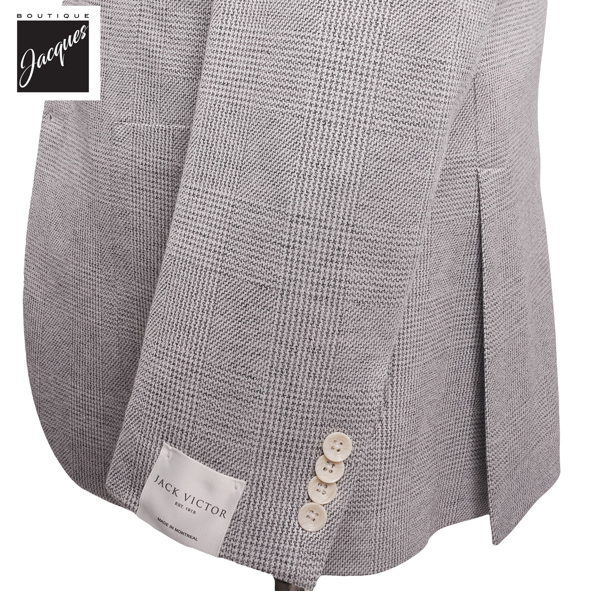 Gray Cotton Silk Knit Hampton Contemporary Fit Sport Jacket - Jack Victor - Image 3