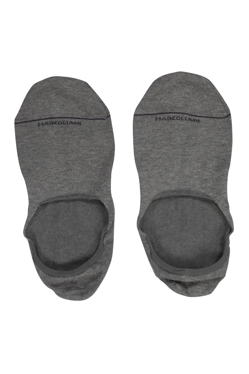Flannel Gray Invisible Touch Pima Cotton No-Show Socks - Marcoliani - Image 3