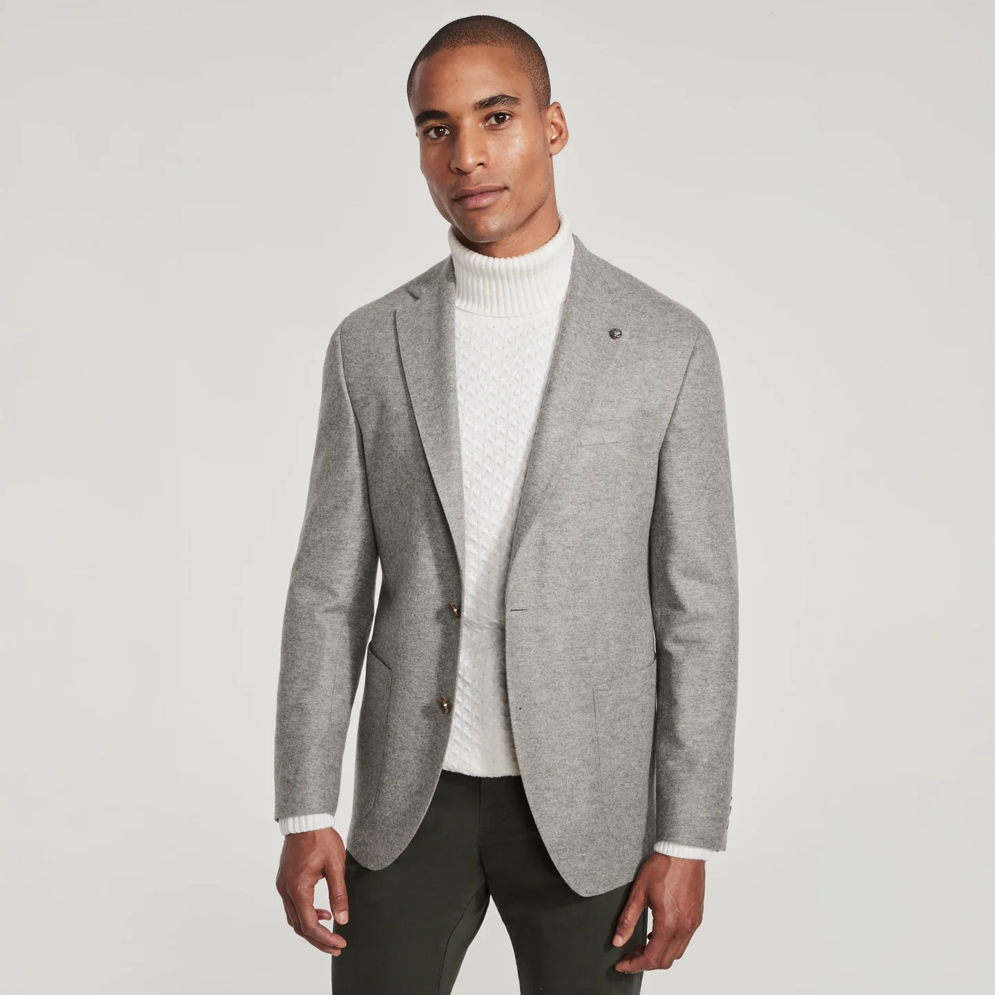 Gray Loro Piana Cashmere-Award Darwin Contemporary Knit Sport Jacket - Jack Victor
