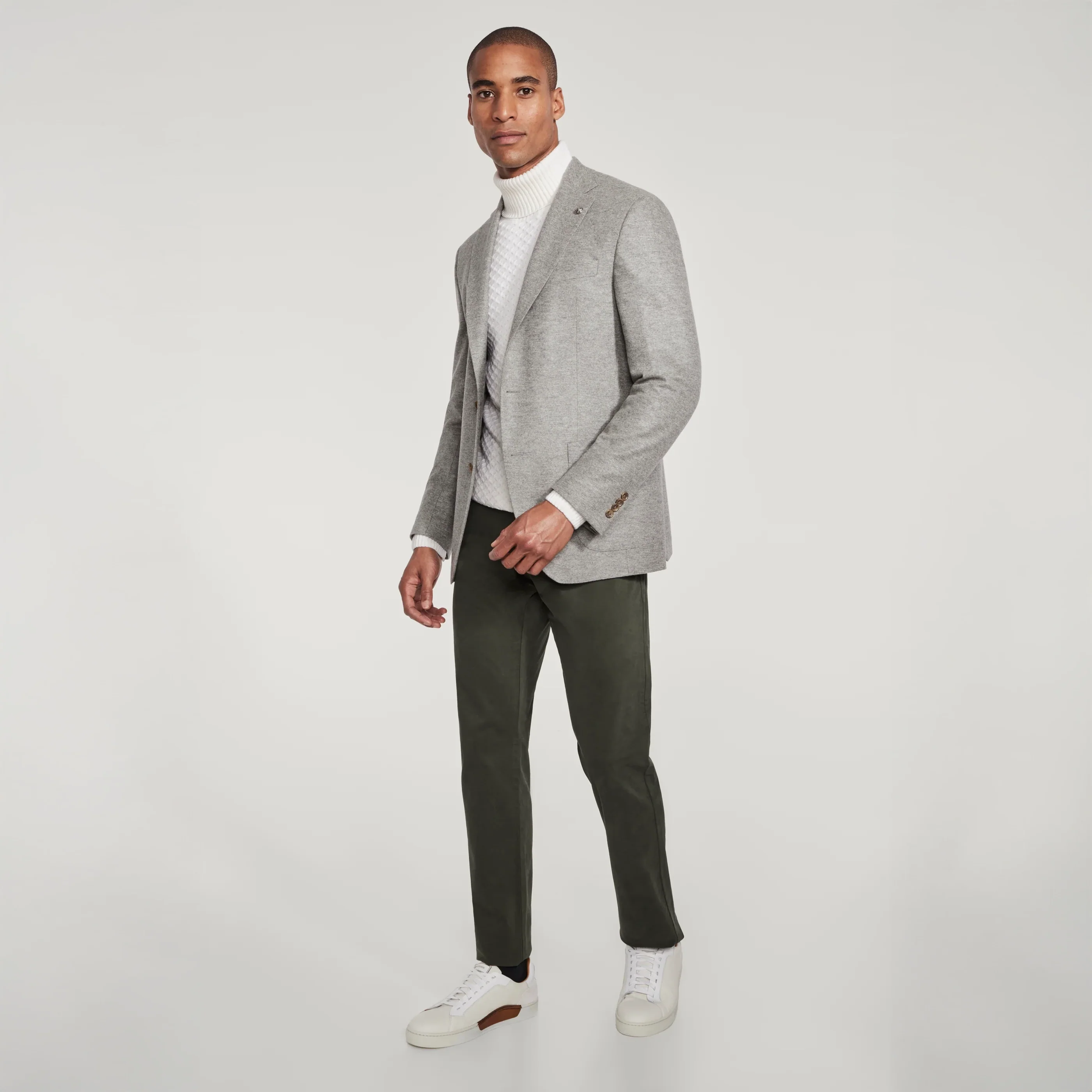 Gray Loro Piana Cashmere-Award Darwin Contemporary Knit Sport Jacket - Jack Victor - Image 4