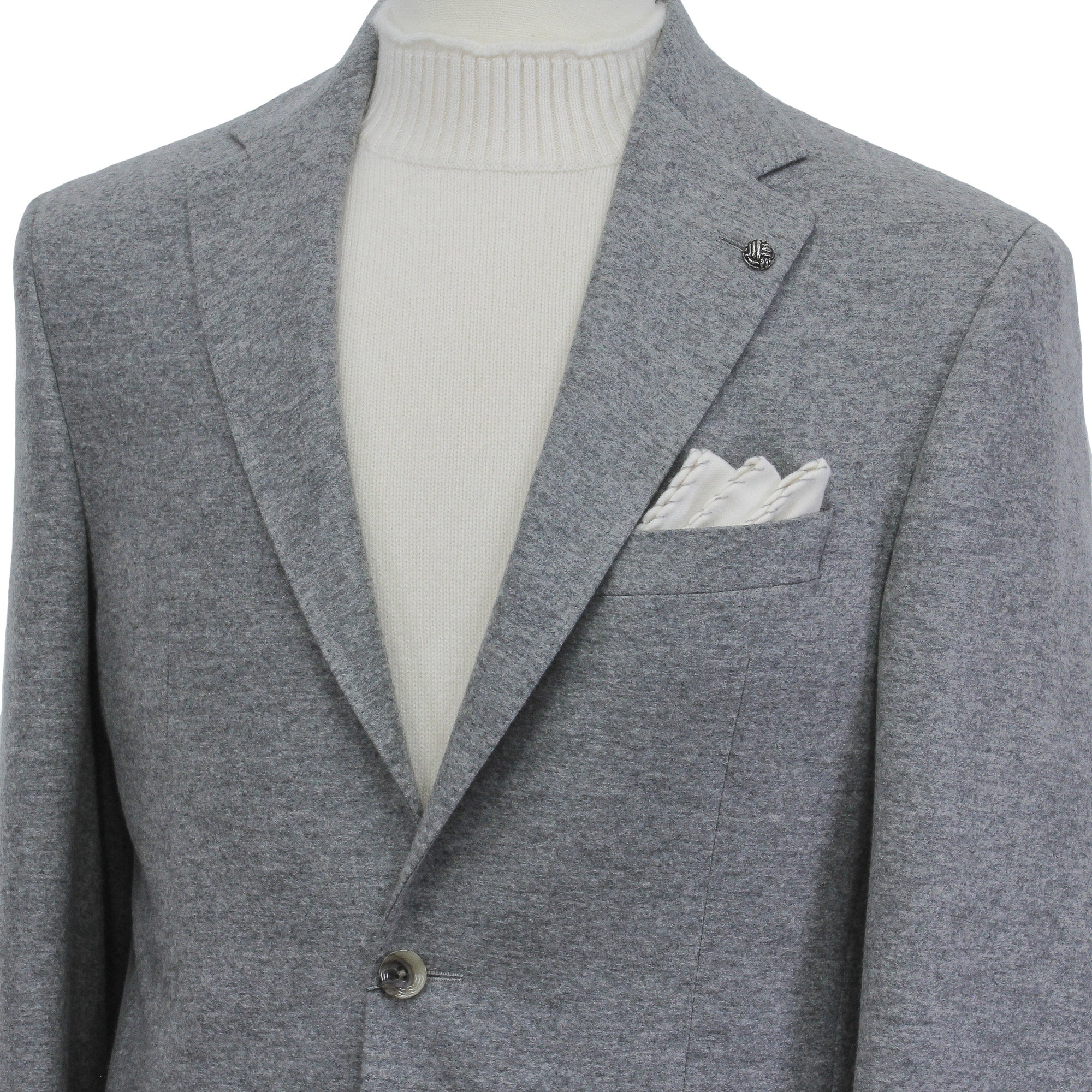 Gray Loro Piana Cashmere-Award Darwin Contemporary Knit Sport Jacket - Jack Victor - Image 6