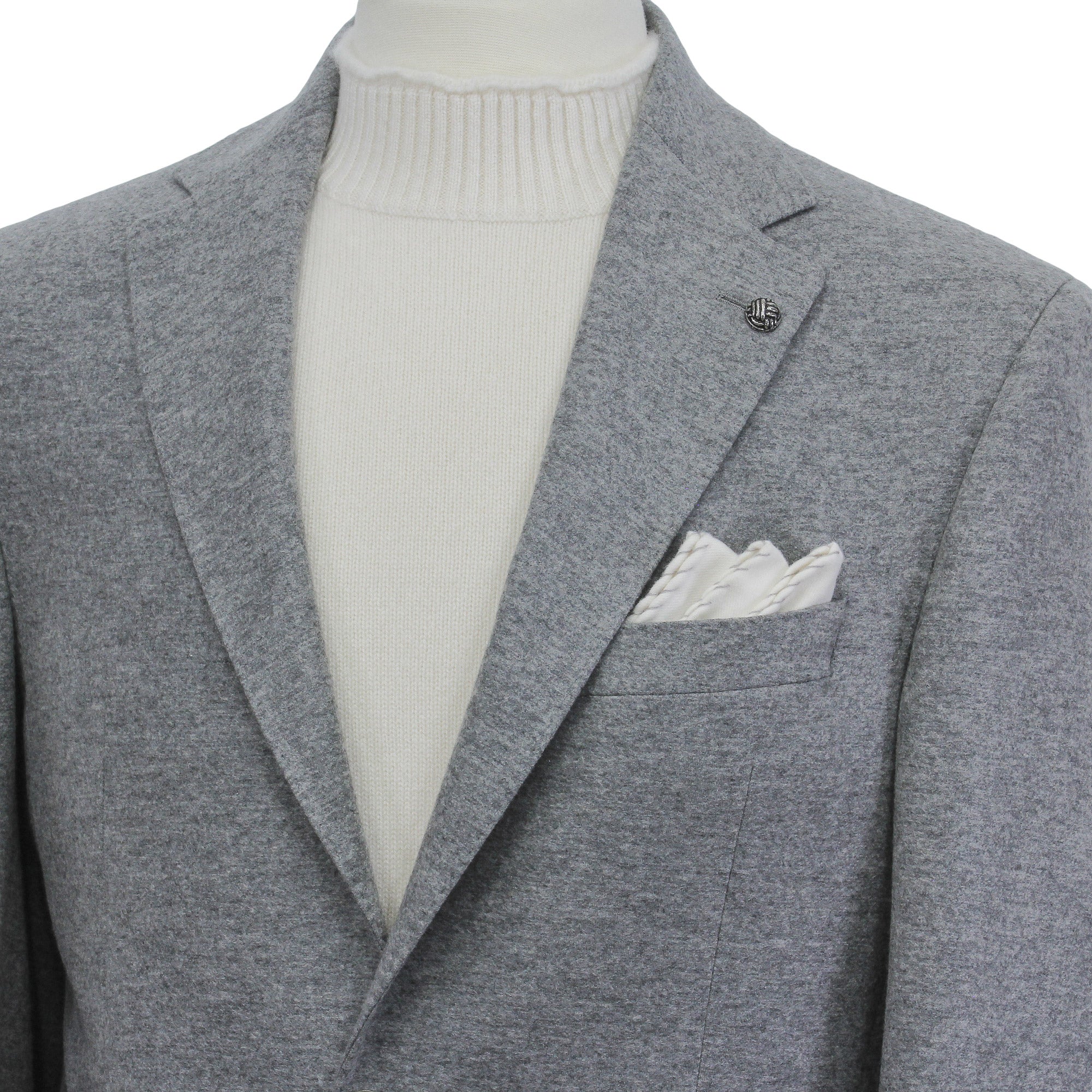 Gray Loro Piana Cashmere-Award Darwin Contemporary Knit Sport Jacket - Jack Victor - Image 8