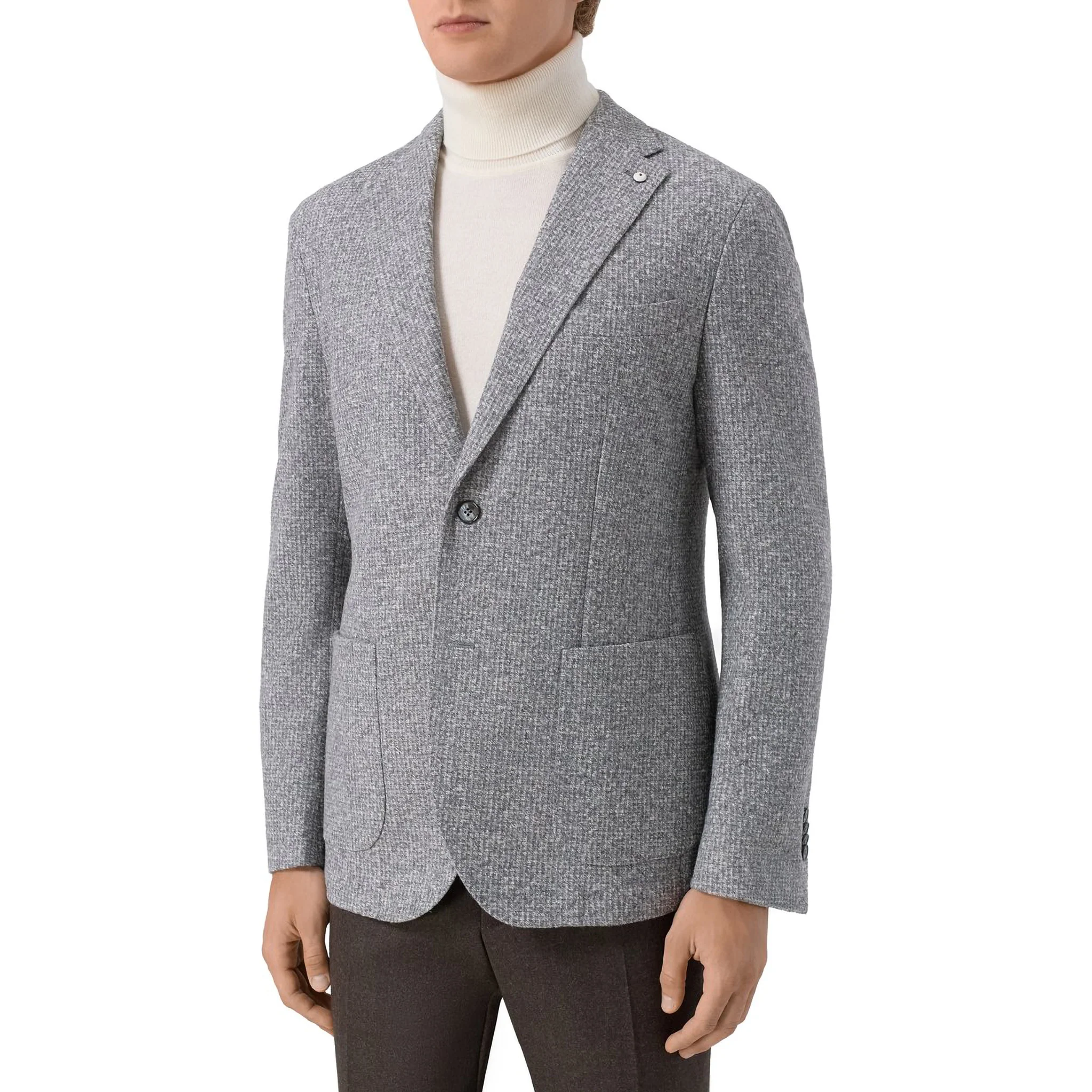 Gray Mélange Wool Jersey Unconstructed Contemporary Sport Jacket - L.B.M. 1911