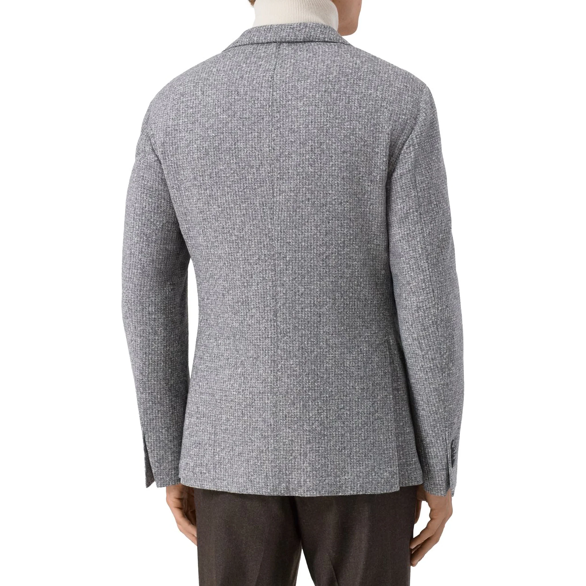 Gray Mélange Wool Jersey Unconstructed Contemporary Sport Jacket - L.B.M. 1911 - Image 14