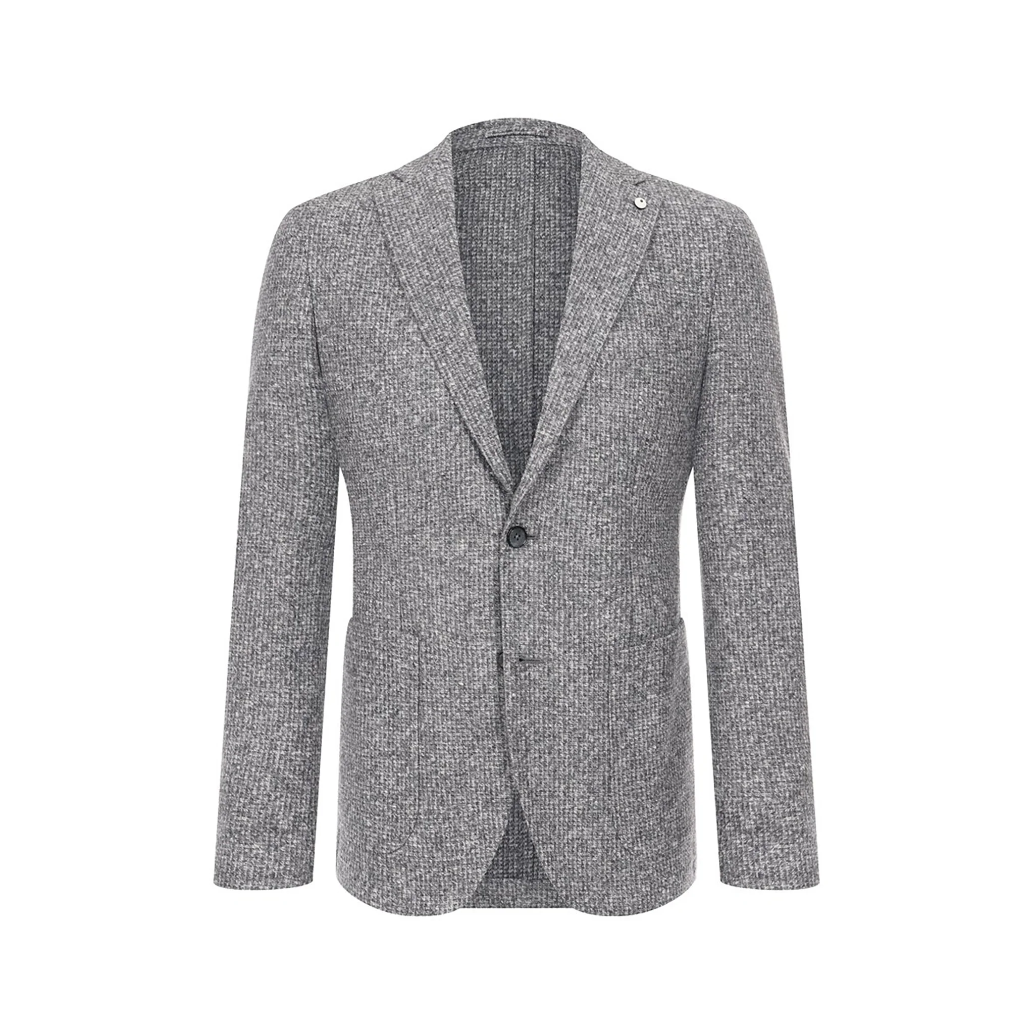 Gray Mélange Wool Jersey Unconstructed Contemporary Sport Jacket - L.B.M. 1911 - Image 15