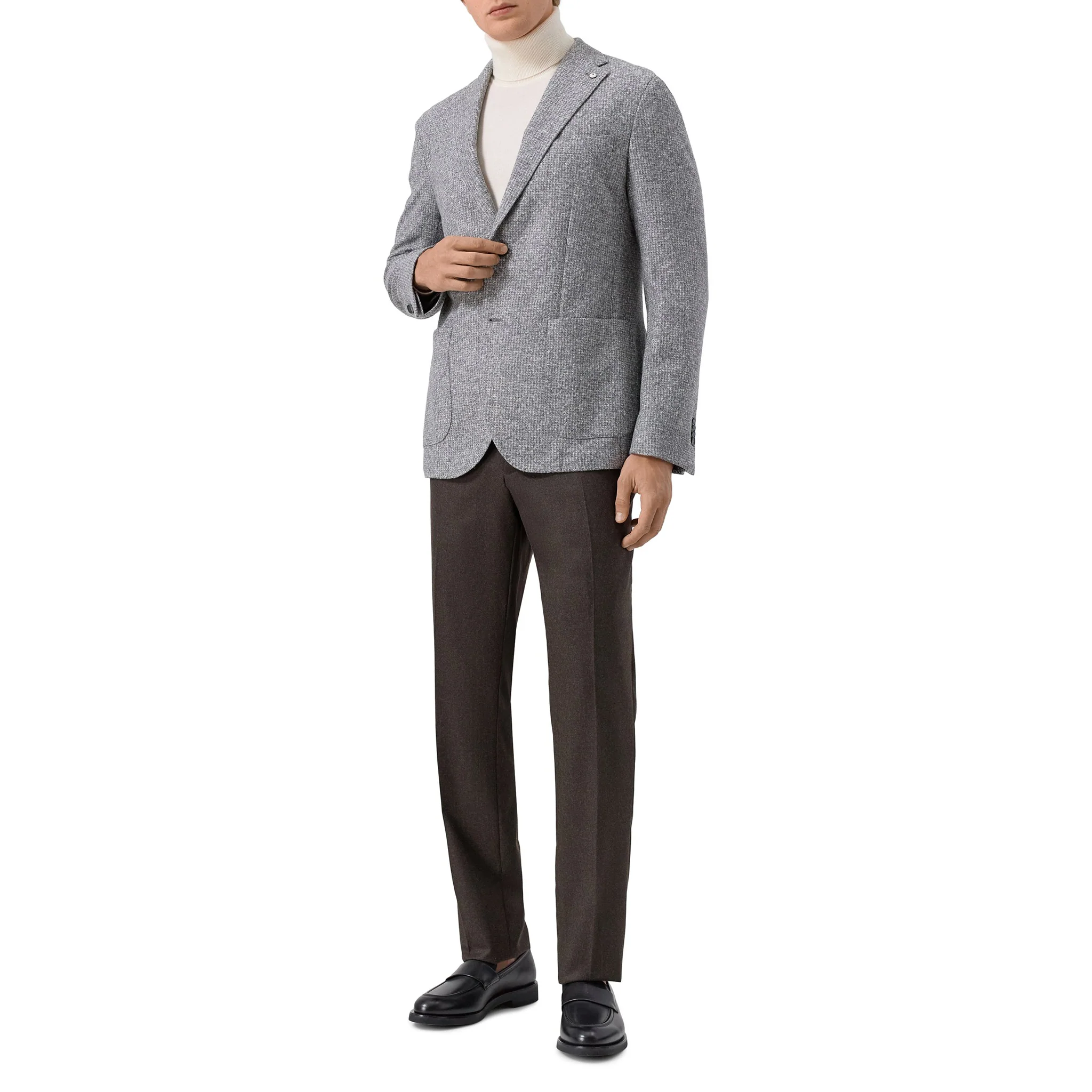 Gray Mélange Wool Jersey Unconstructed Contemporary Sport Jacket - L.B.M. 1911 - Image 16