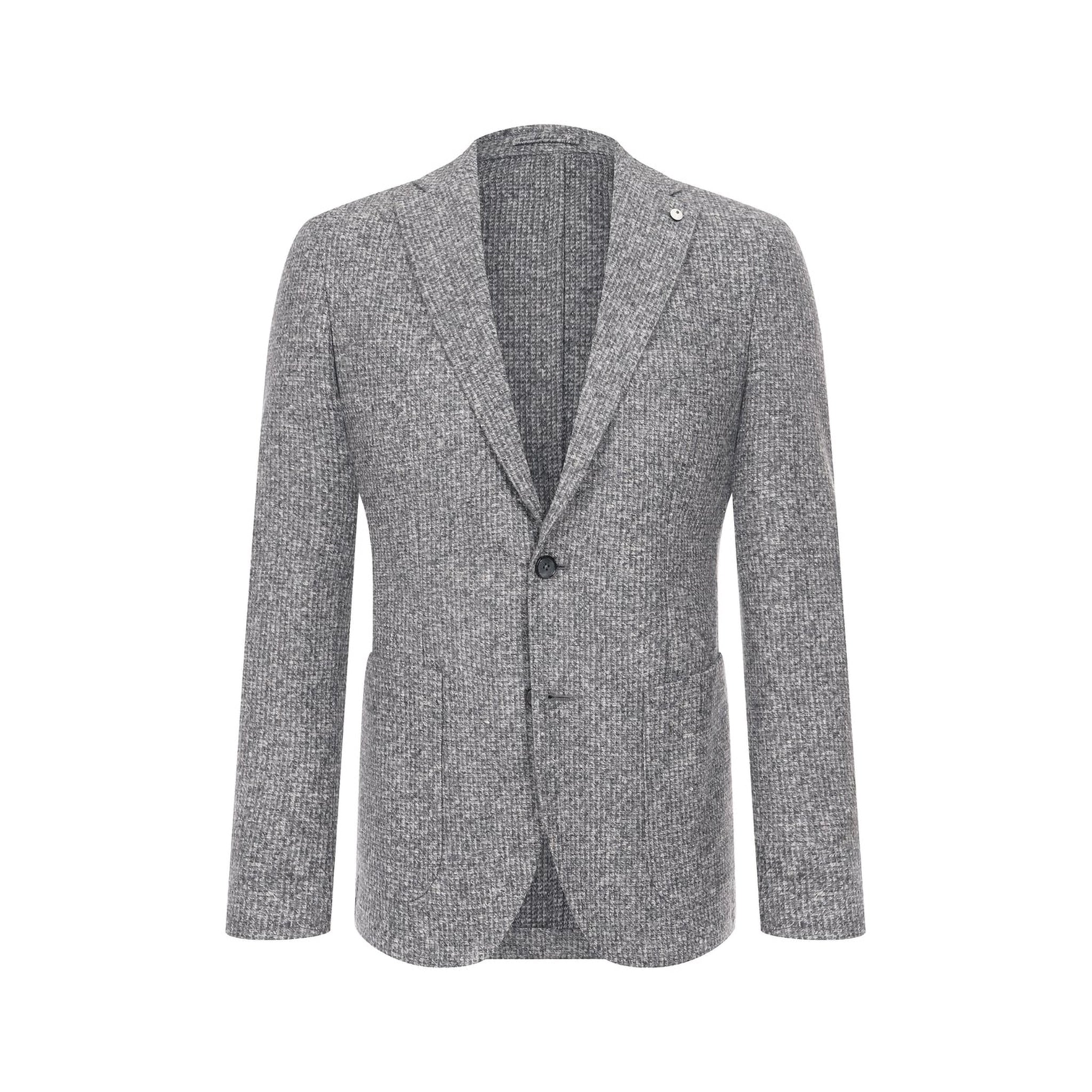 Gray Mélange Wool Jersey Unconstructed Contemporary Sport Jacket - L.B.M. 1911 - Image 2