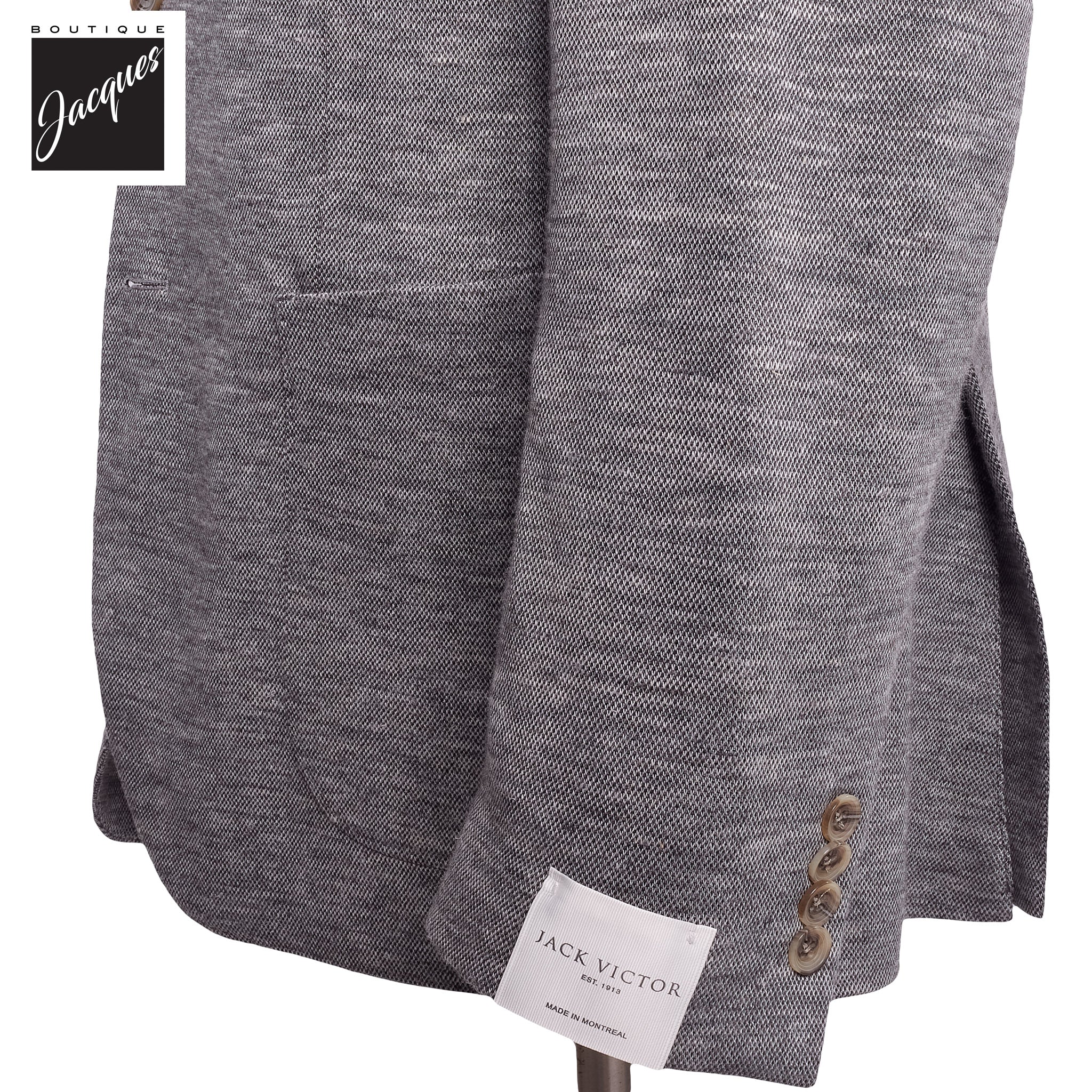 Gray Melange Wool/Silk/Linen Hartford Contemporary Fit Sport Jacket - Jack Victor - Image 3