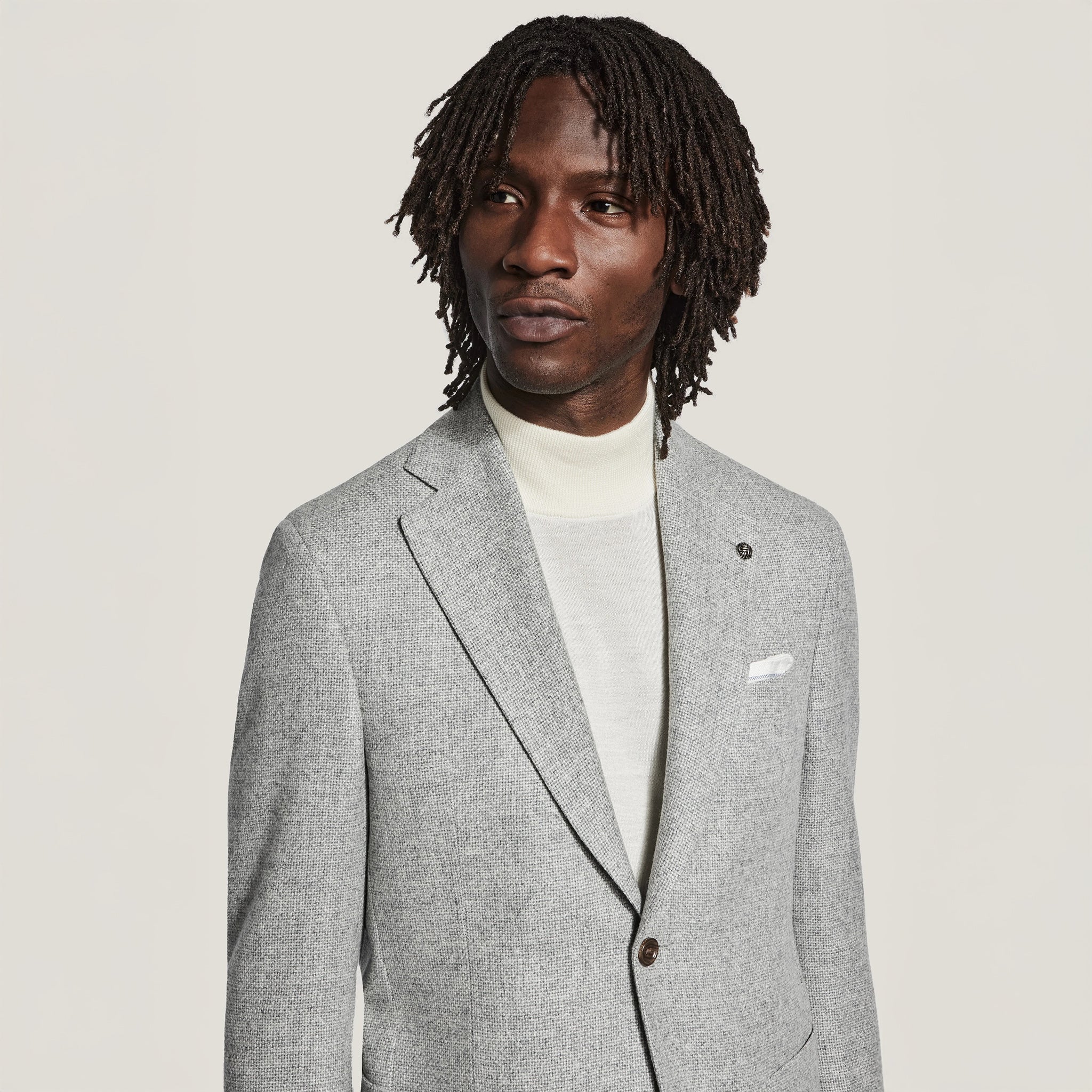 Gray Mélange Wool-Silk Myles Contemporary Fit Sport Jacket - Jack Victor 1913 - Image 2