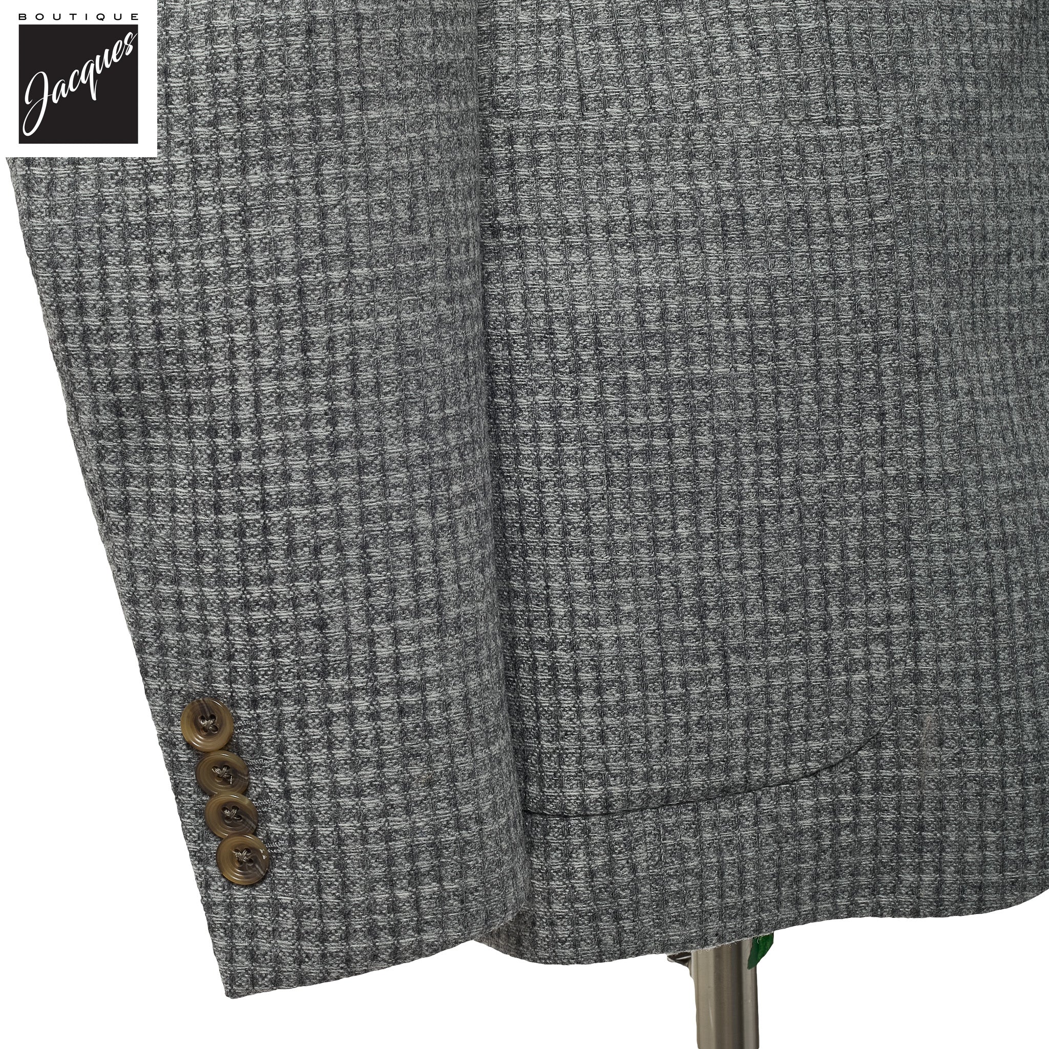 Gray Micro Check Wool-Cashmere Morton Contemporary Fit Sport Jacket - Jack Victor - Image 2