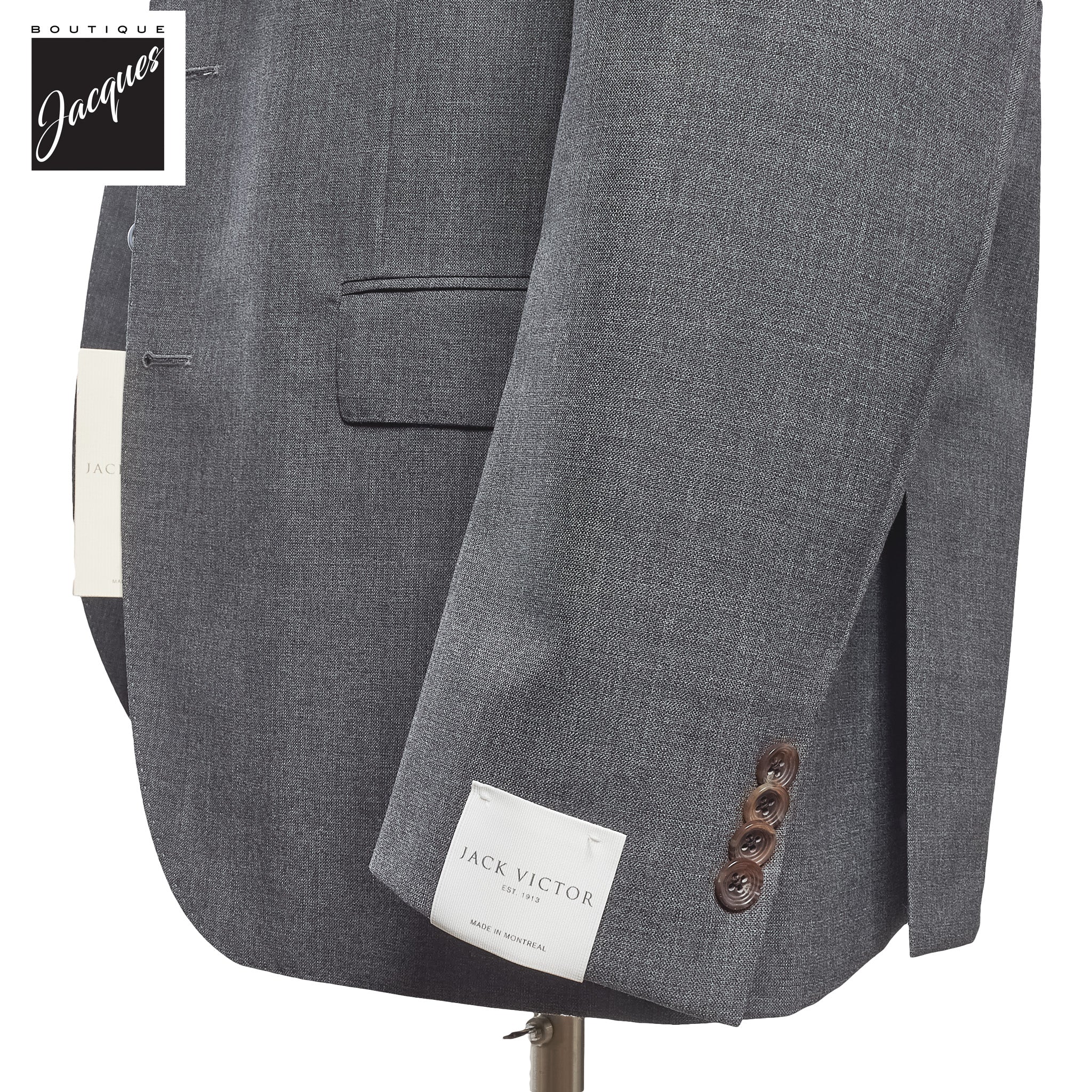 Gray Midland Contemporary Fit Unconstructed Suit - Jack Victor - Image 4