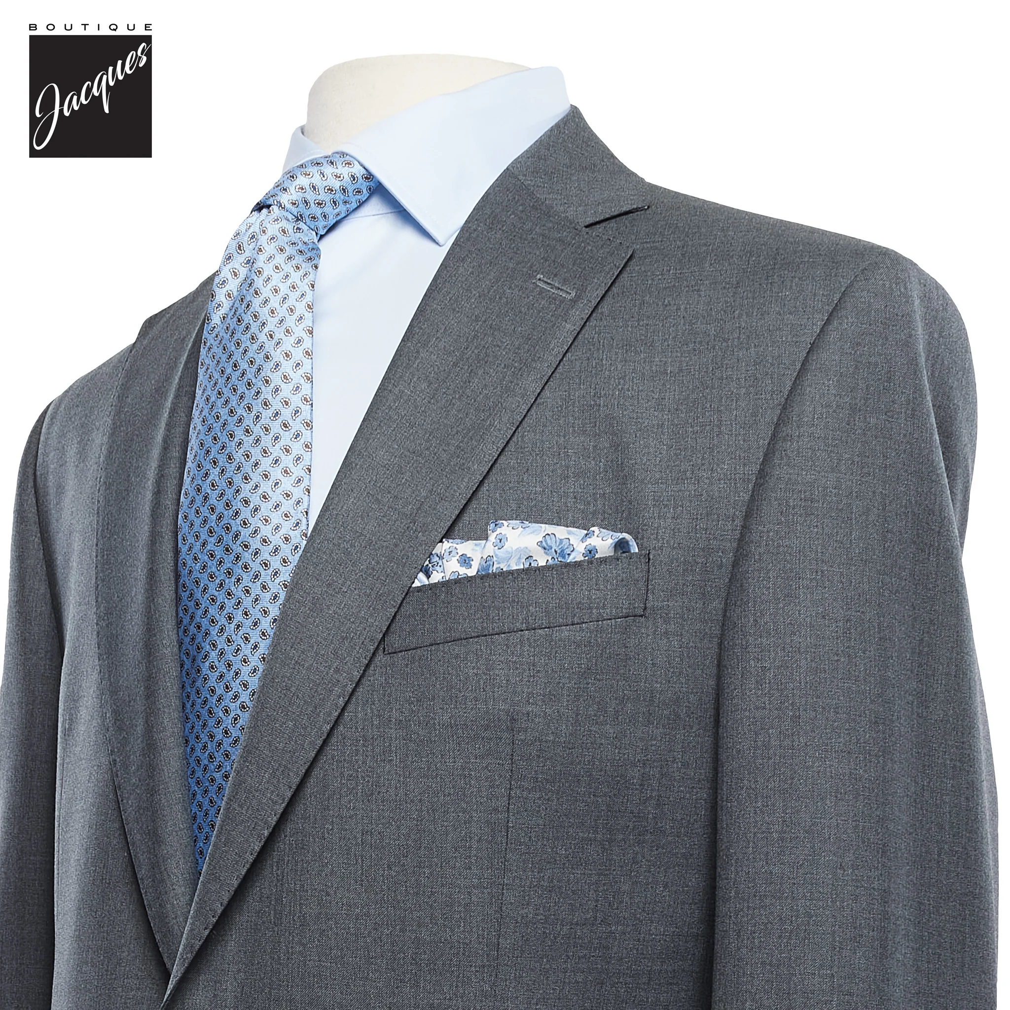 Gray Neat Century Classic Fit Vitale Barberis Wool Suit - Image 2