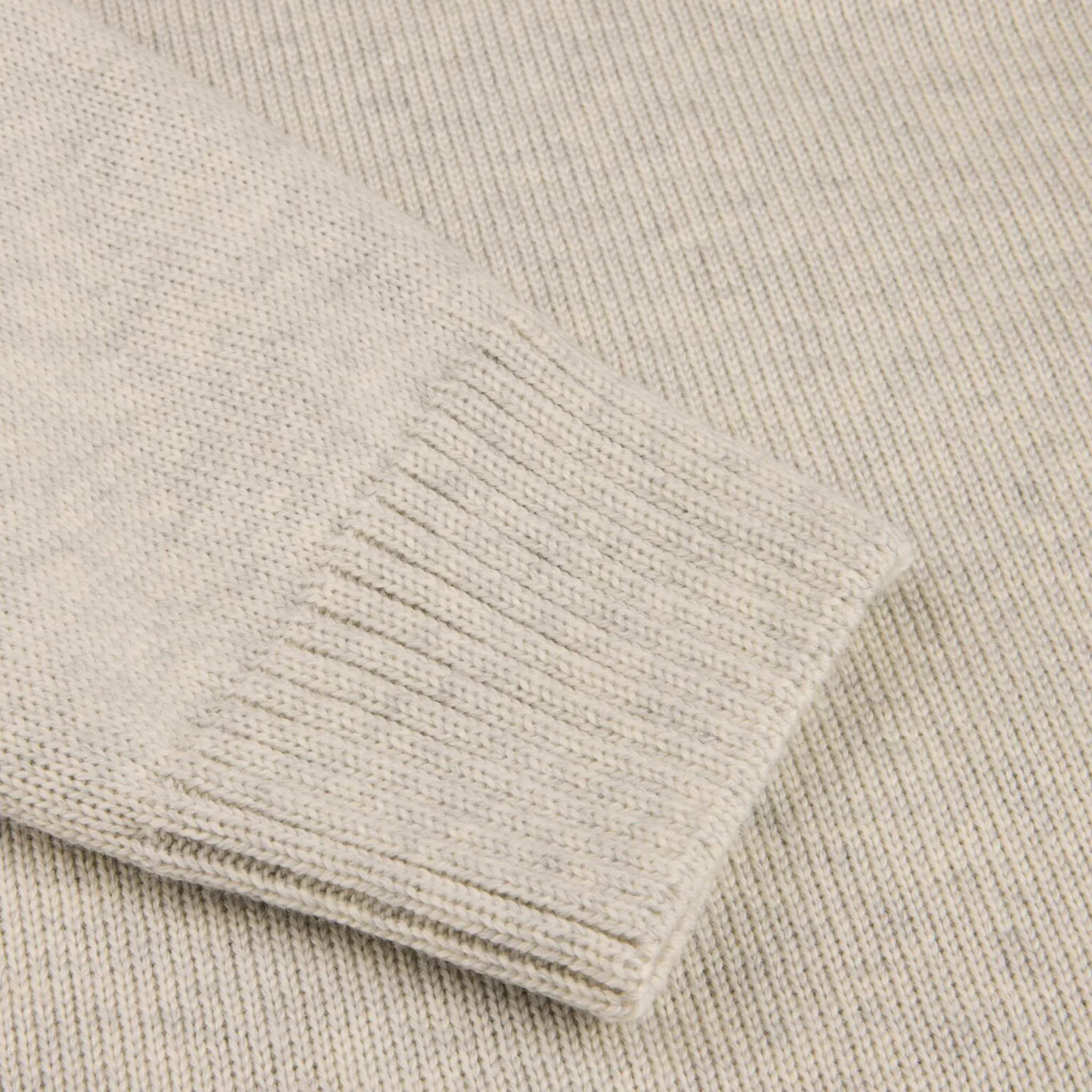Gray & Oatmeal Mélange Chunky Merino Crew Neck Sweater - Stenströms - Image 4
