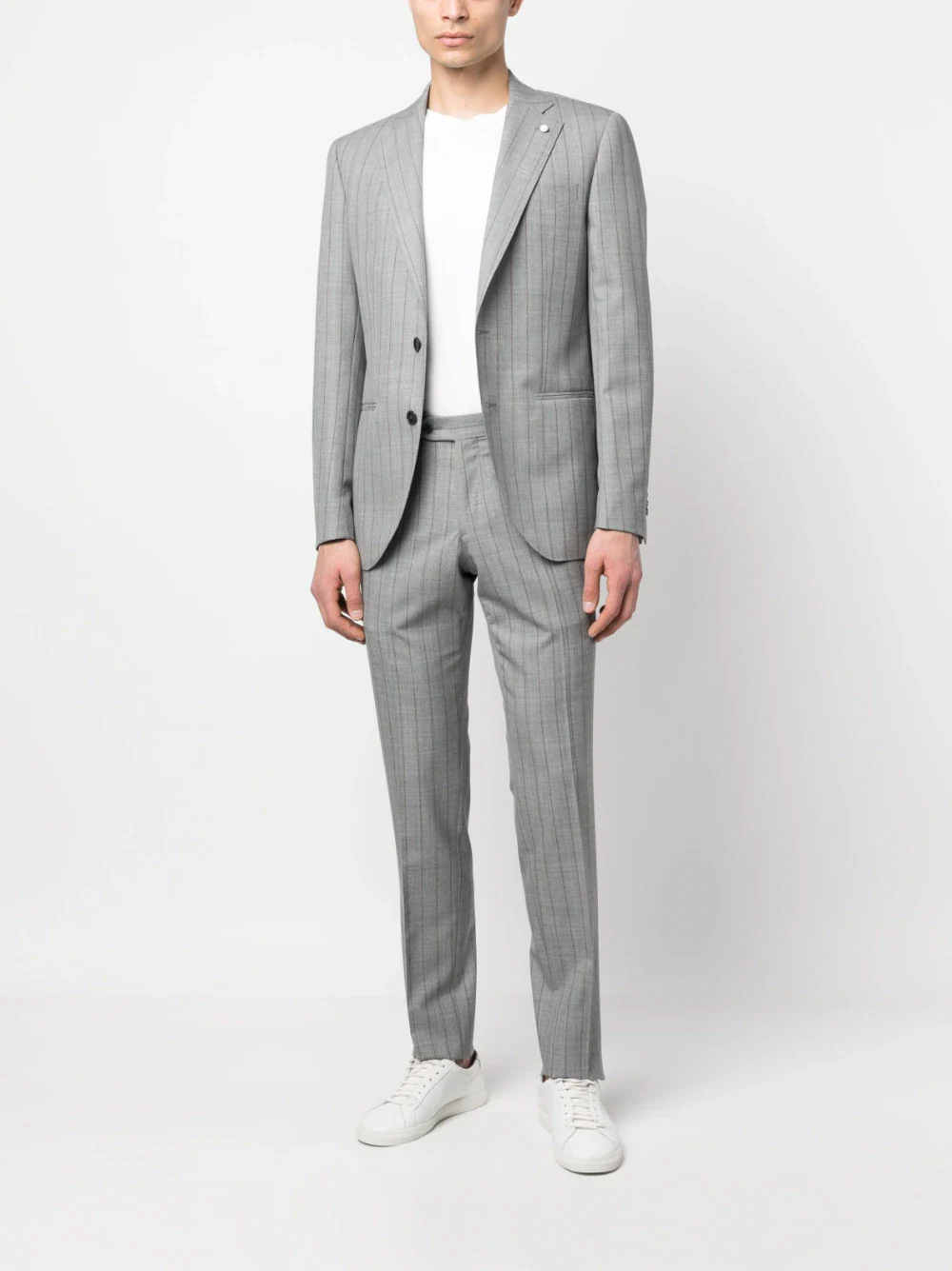 Gray Pin-Stripe Luigi Bianchi Mantova Suit - Image 3