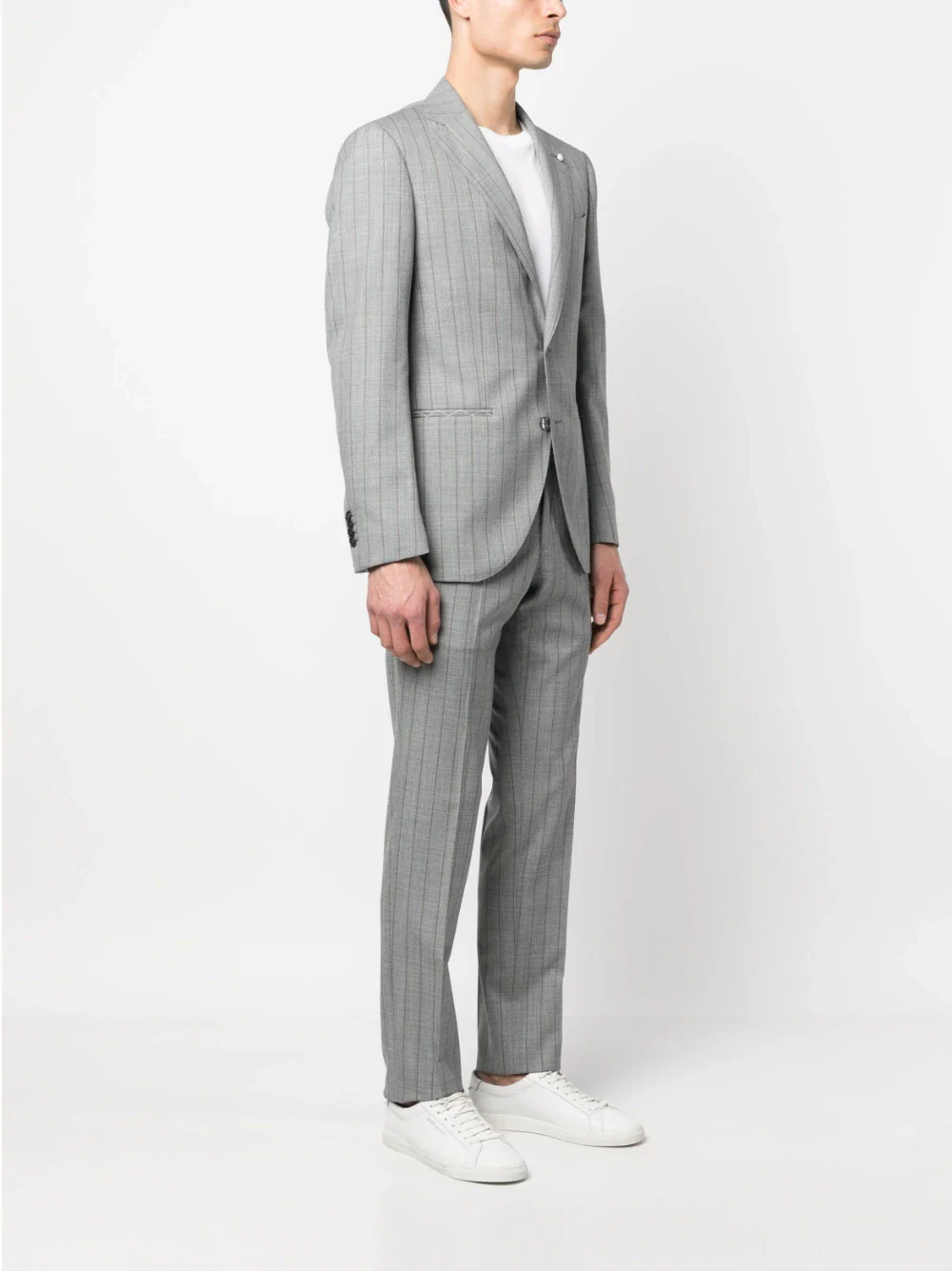Gray Pin-Stripe Luigi Bianchi Mantova Suit - Image 4