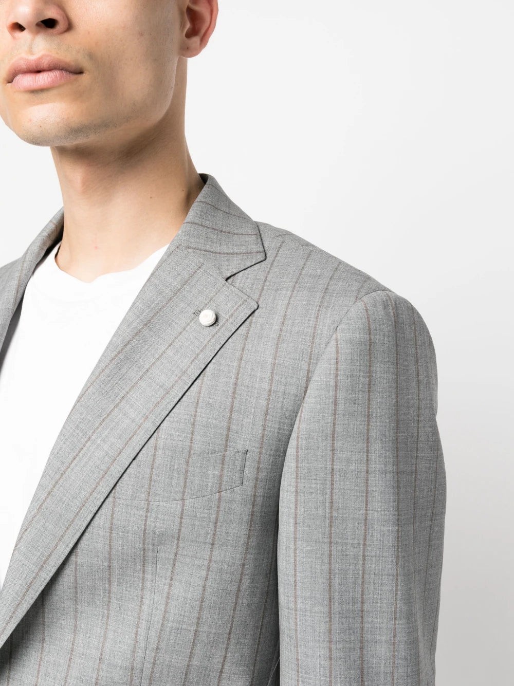 Gray Pin-Stripe Luigi Bianchi Mantova Suit - Image 7