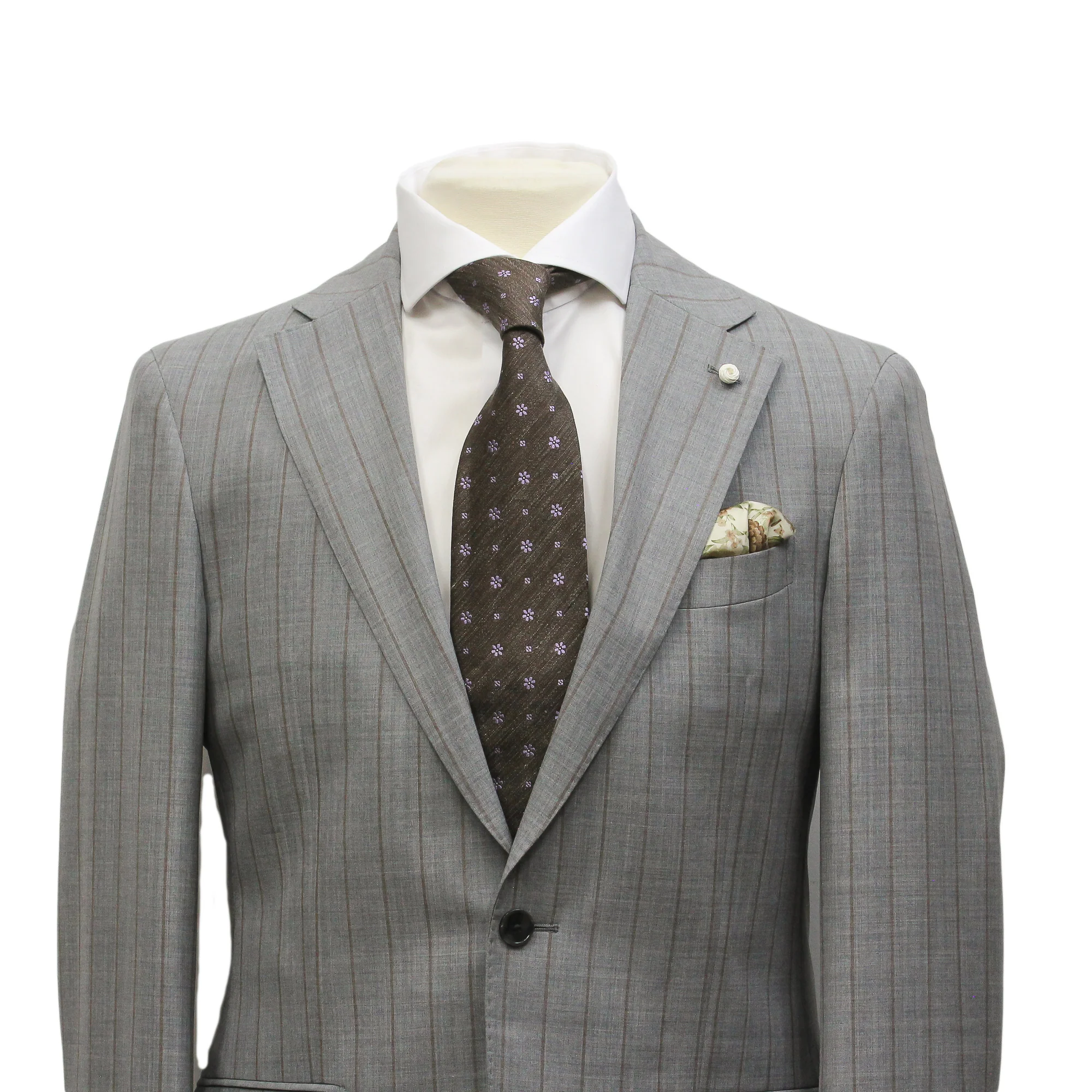 Gray Pin-Stripe Luigi Bianchi Mantova Suit - Image 9