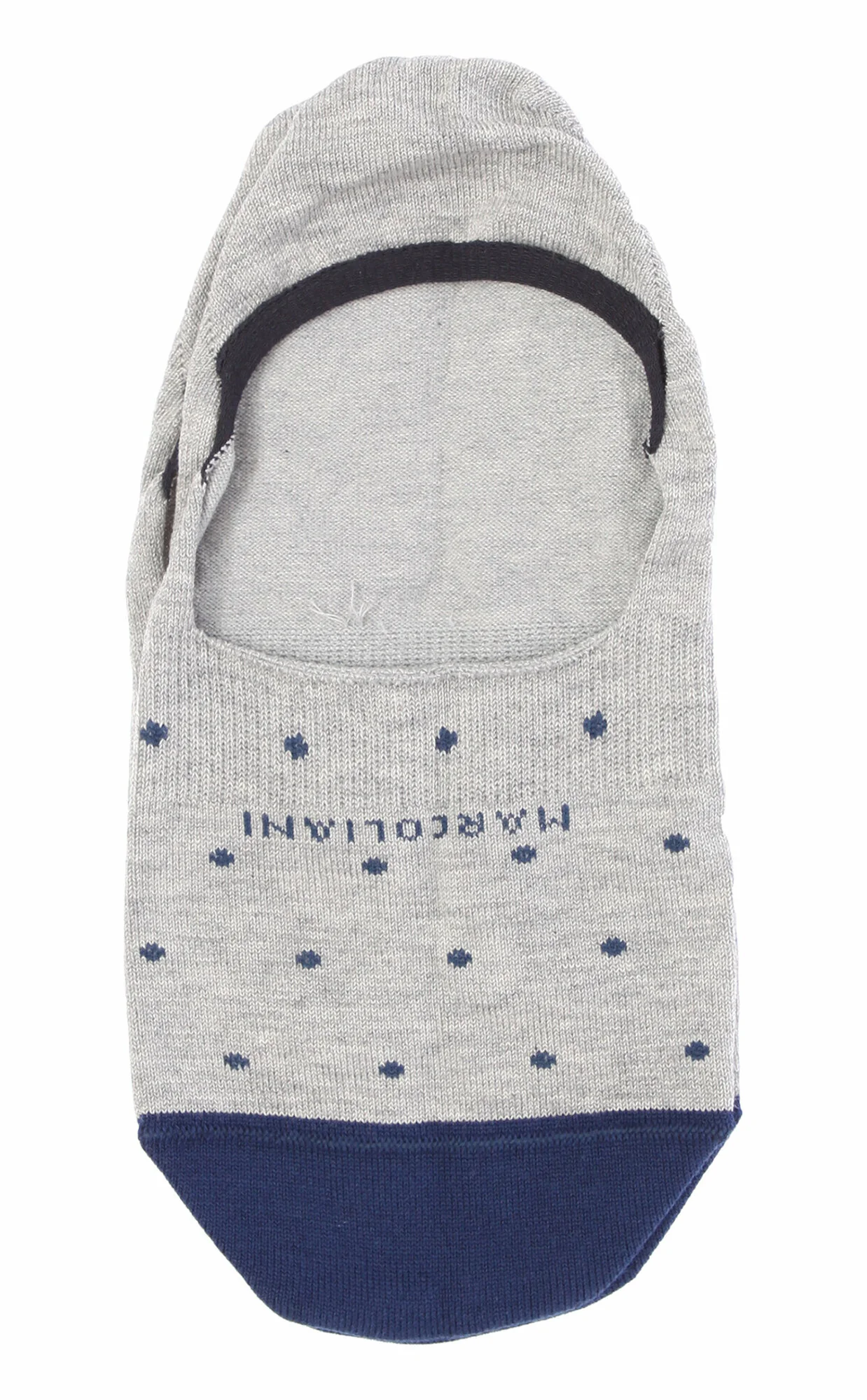 Gray Polka Dot Invisible Touch Pima Cotton No-Show Socks - Marcoliani - Image 3