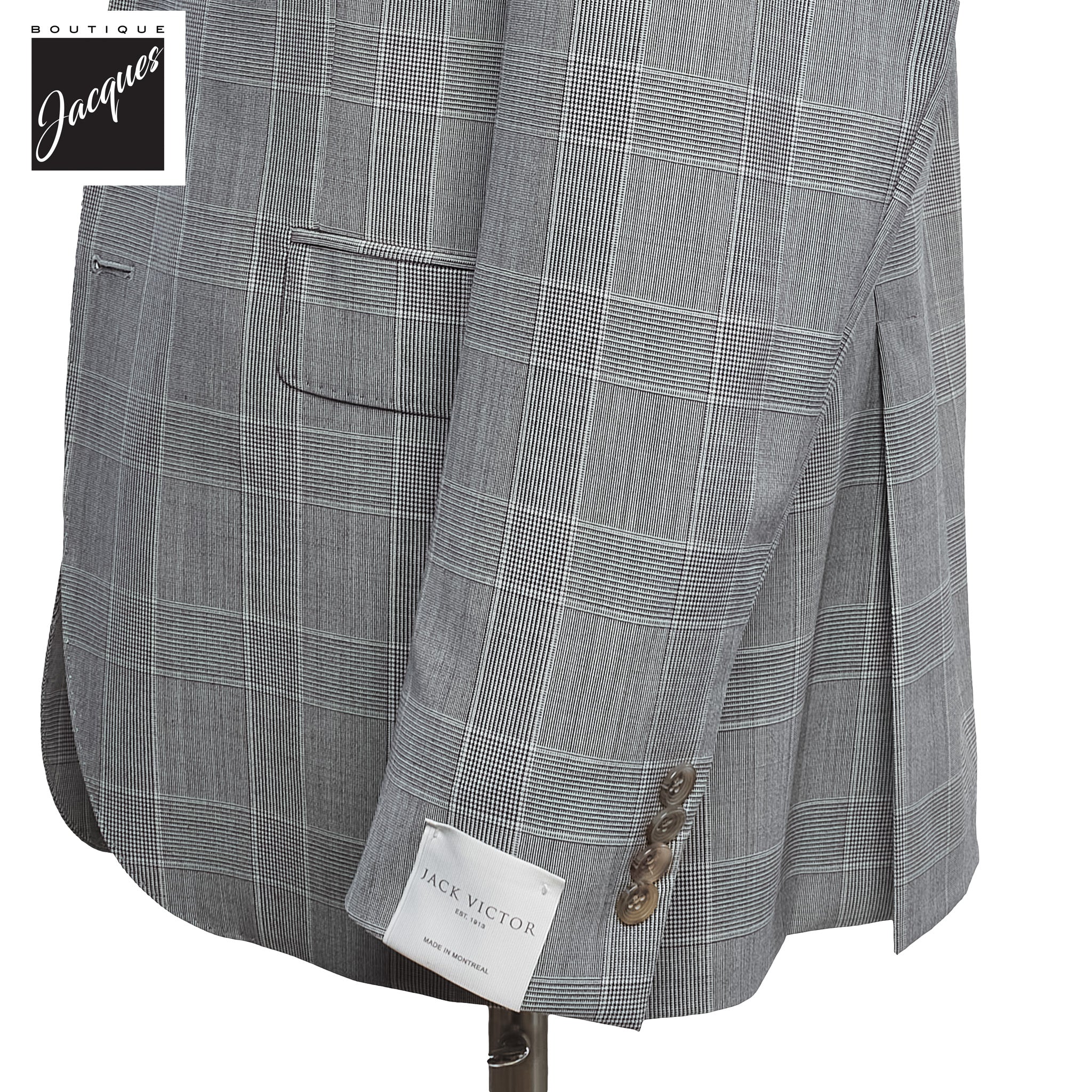 Gray Prince of Wales Dallas Contemporary Fit Suit - Jack Victor - Image 2