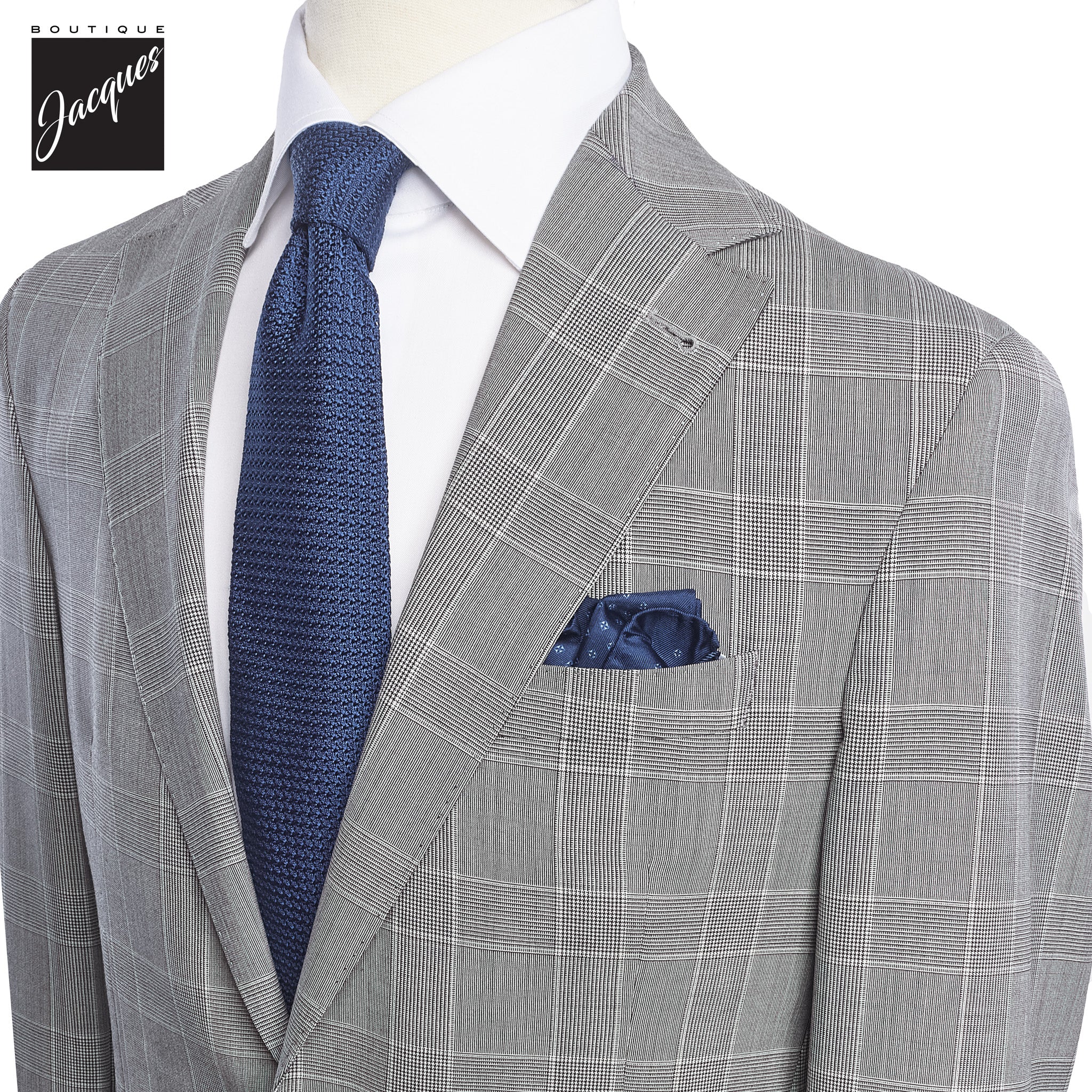 Gray Prince of Wales Dallas Contemporary Fit Suit - Jack Victor - Image 3