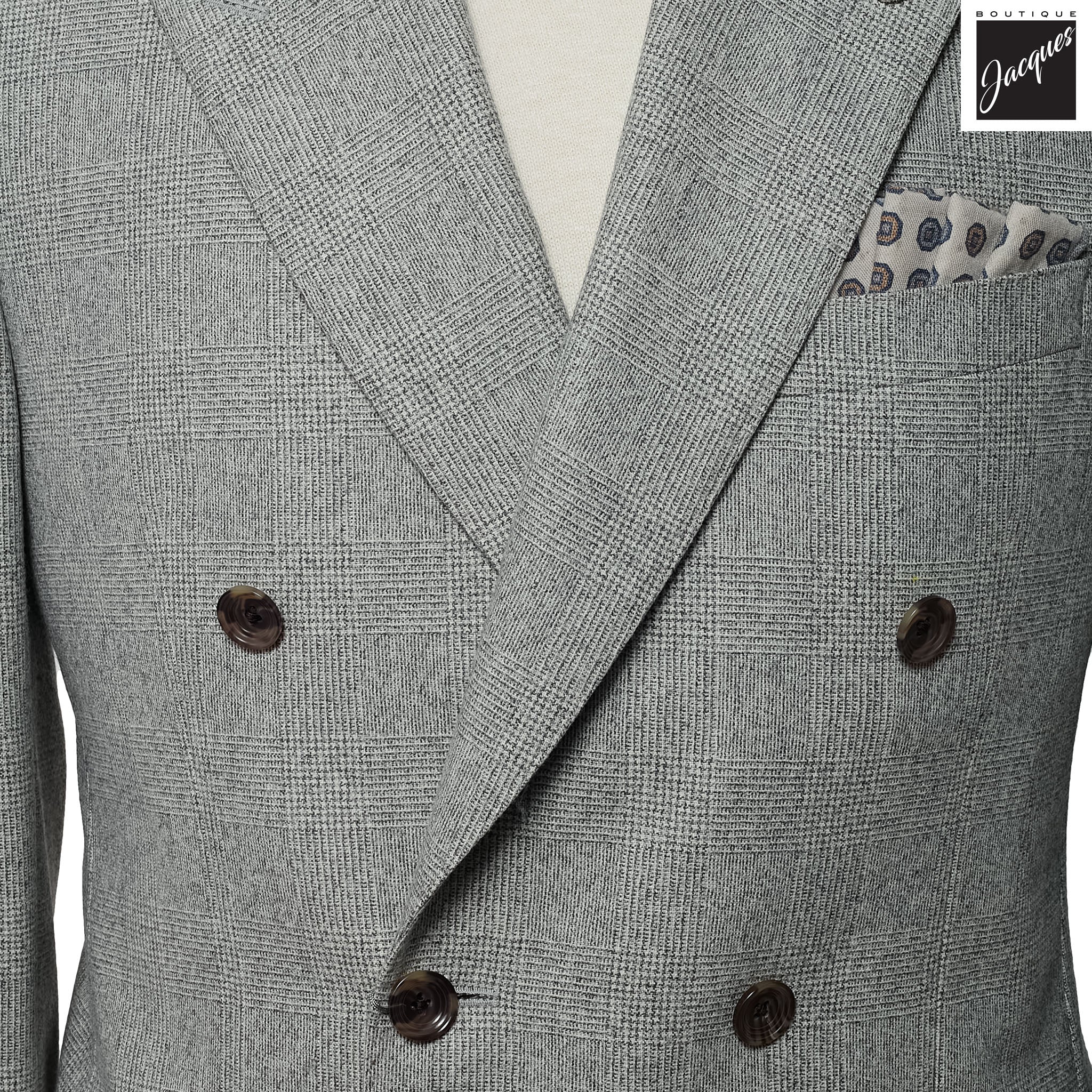 Gray Prince of Wales Merlin Super 180s Contemporary Fit Suit - Jack Victor 1913 - Image 3