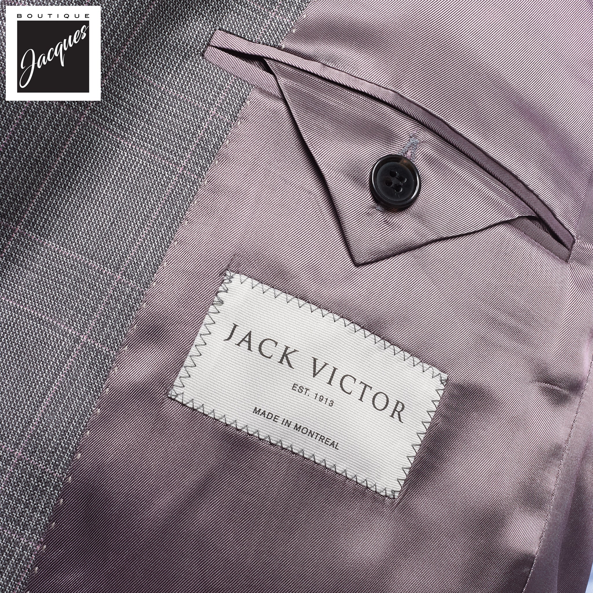 Gray Prince-of-Wales Esprit Modern Fit Wool Suit - Jack Victor - Image 4